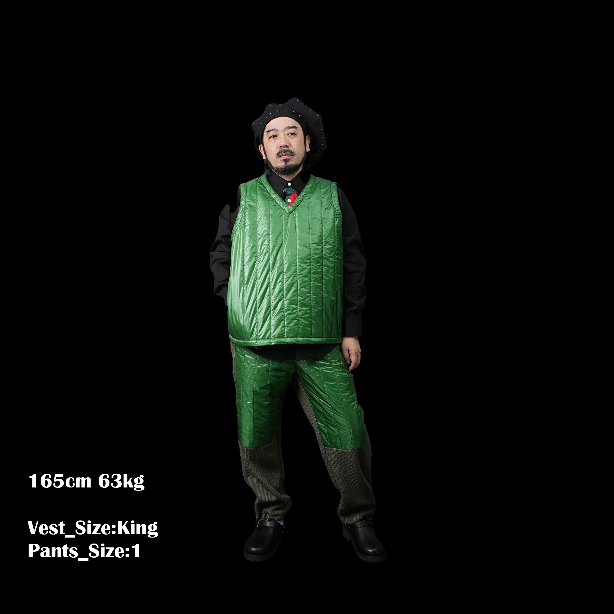 VOO-1142 | Ost QUILT VEST | Color:Green/Coffee/Black【VOO_ヴォー】