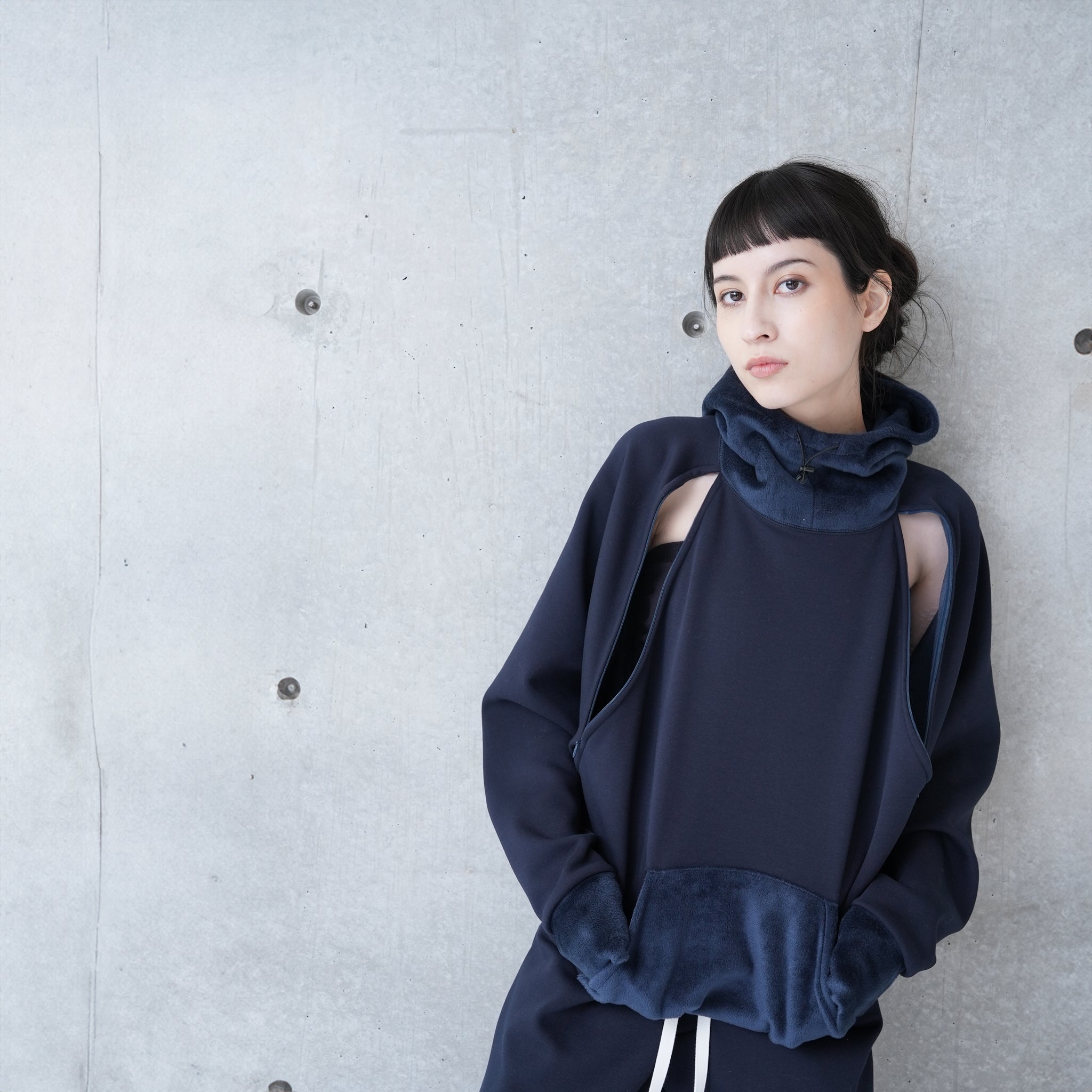 RAGLAN ZIP HOODIE | Color_Navy/Gray | No_252-445【CaRouseLamBRa_ケラウズランブラ】【入荷予定アイテム・入荷連絡可能】
