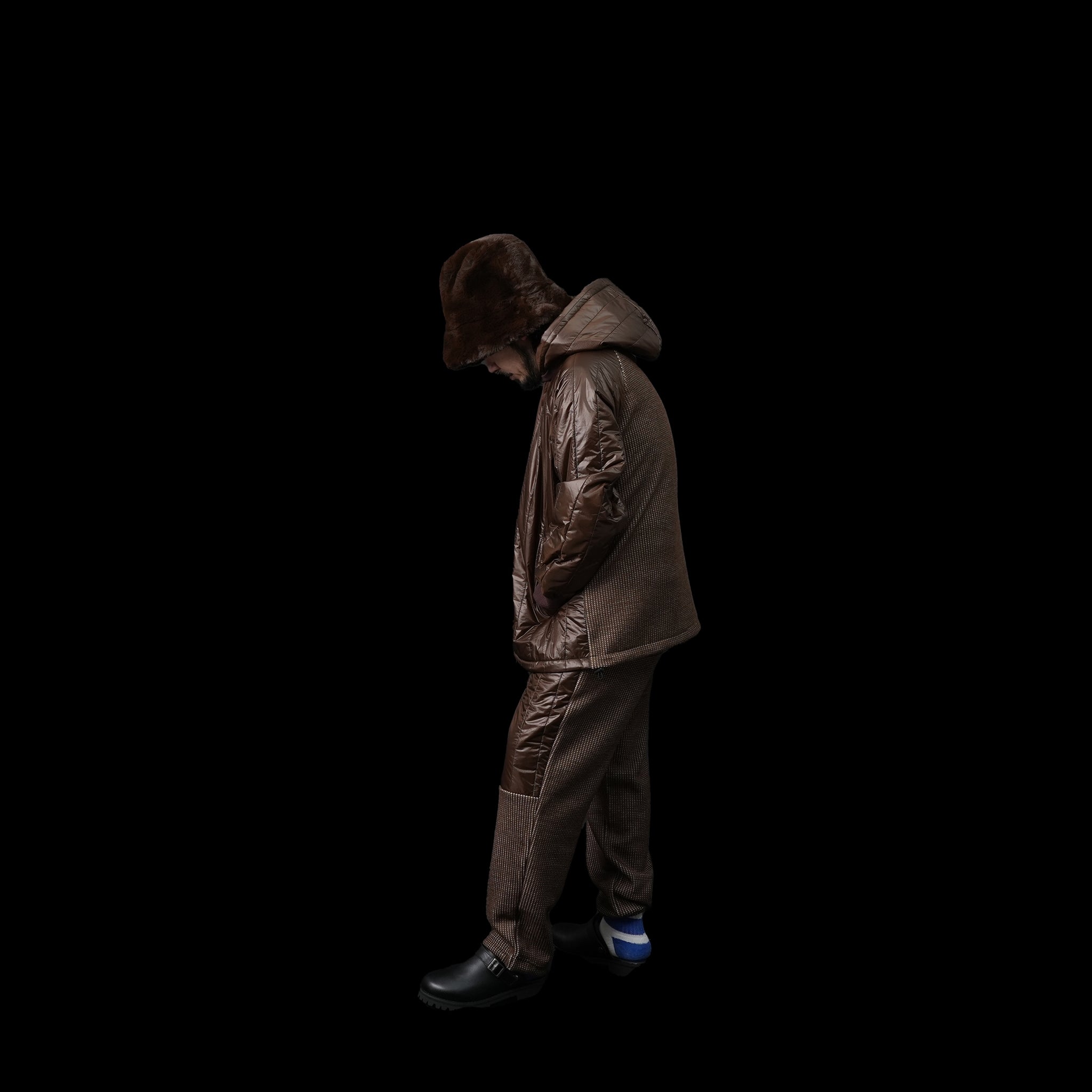 VOO-1143 | Ost QUILT HOODY | Color:Green/Coffee/Black【VOO_ヴォー】
