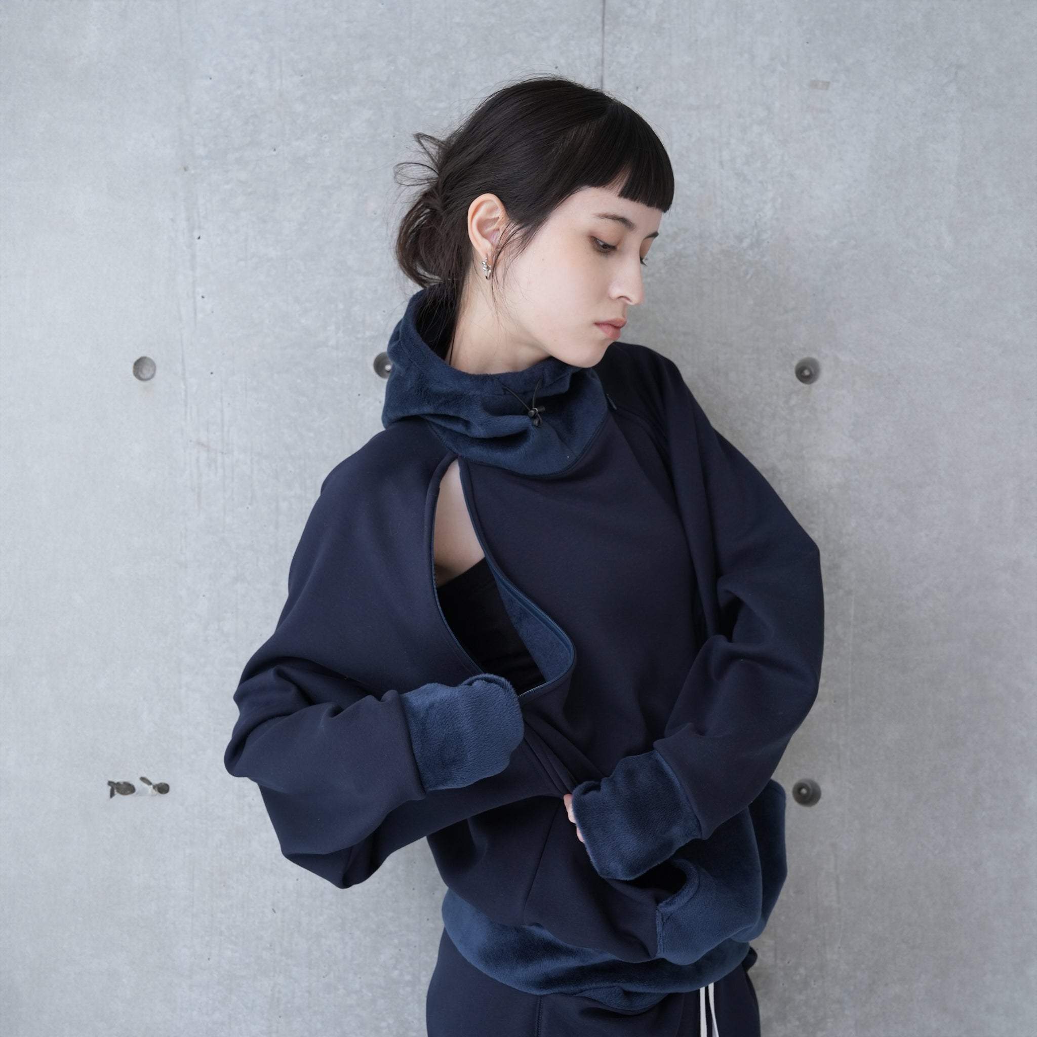 RAGLAN ZIP HOODIE | Color_Navy/Gray | No_252-445【CaRouseLamBRa_ケラウズランブラ】