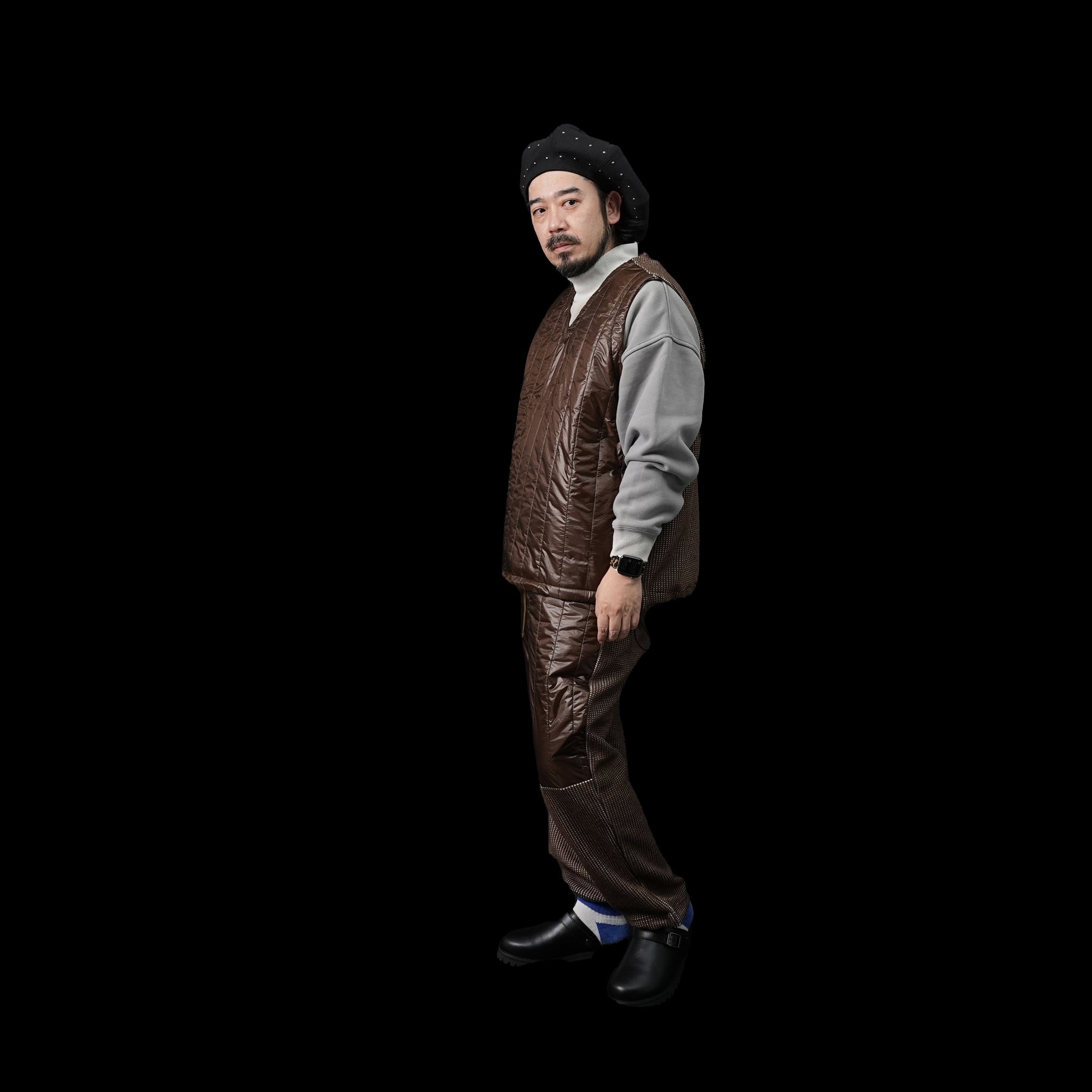 VOO-1142 | Ost QUILT VEST | Color:Green/Coffee/Black【VOO_ヴォー】