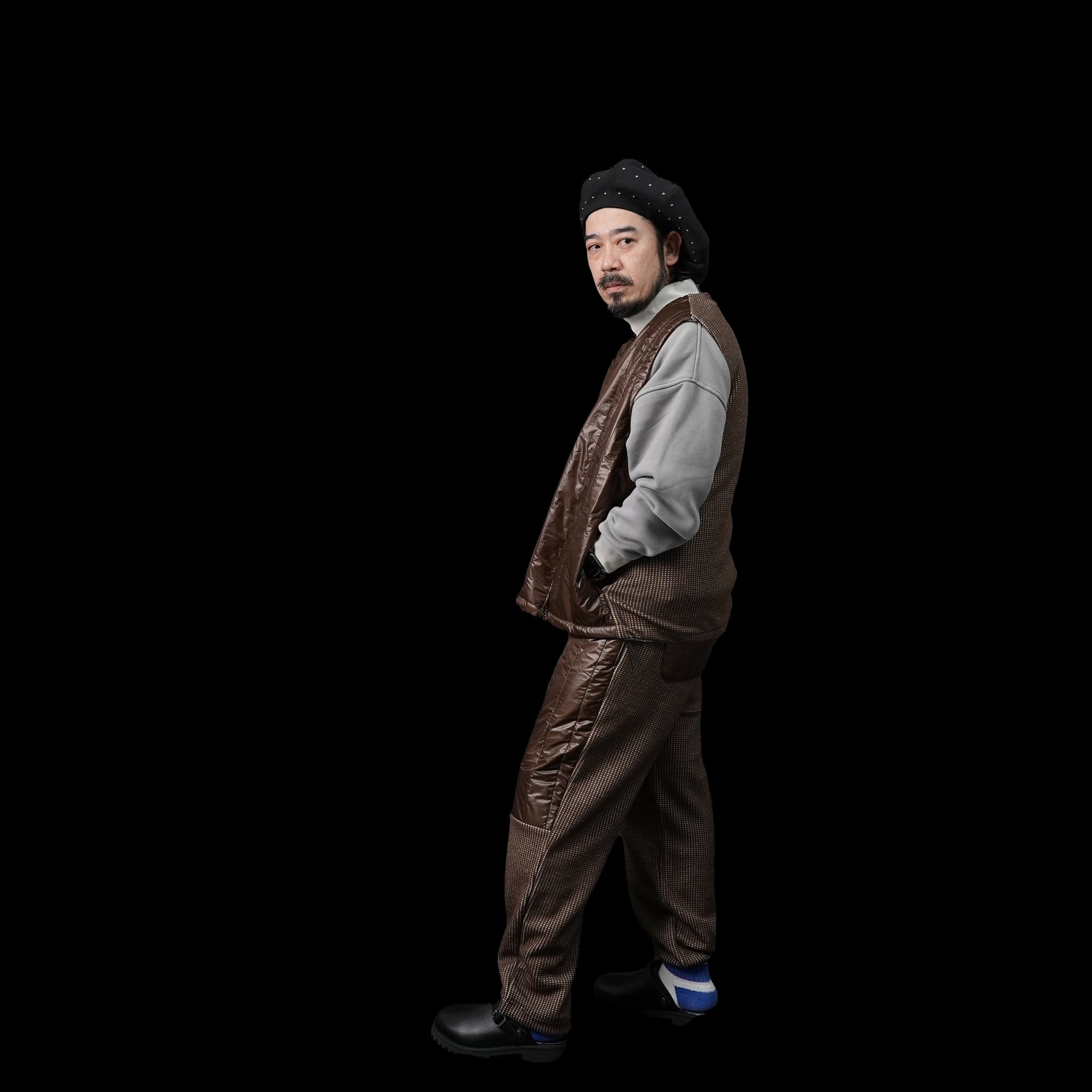 VOO-1142 | Ost QUILT VEST | Color:Green/Coffee/Black【VOO_ヴォー】