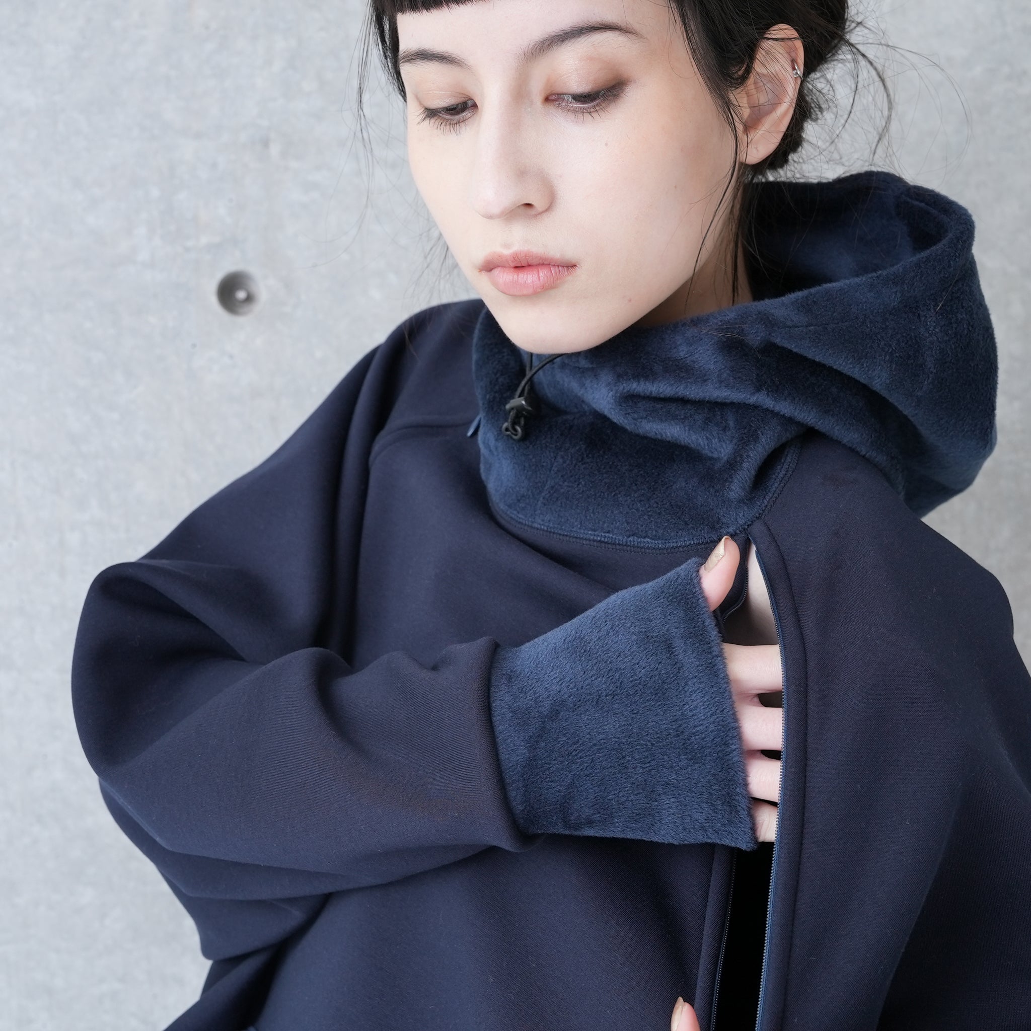 RAGLAN ZIP HOODIE | Color_Navy/Gray | No_252-445【CaRouseLamBRa_ケラウズランブラ】