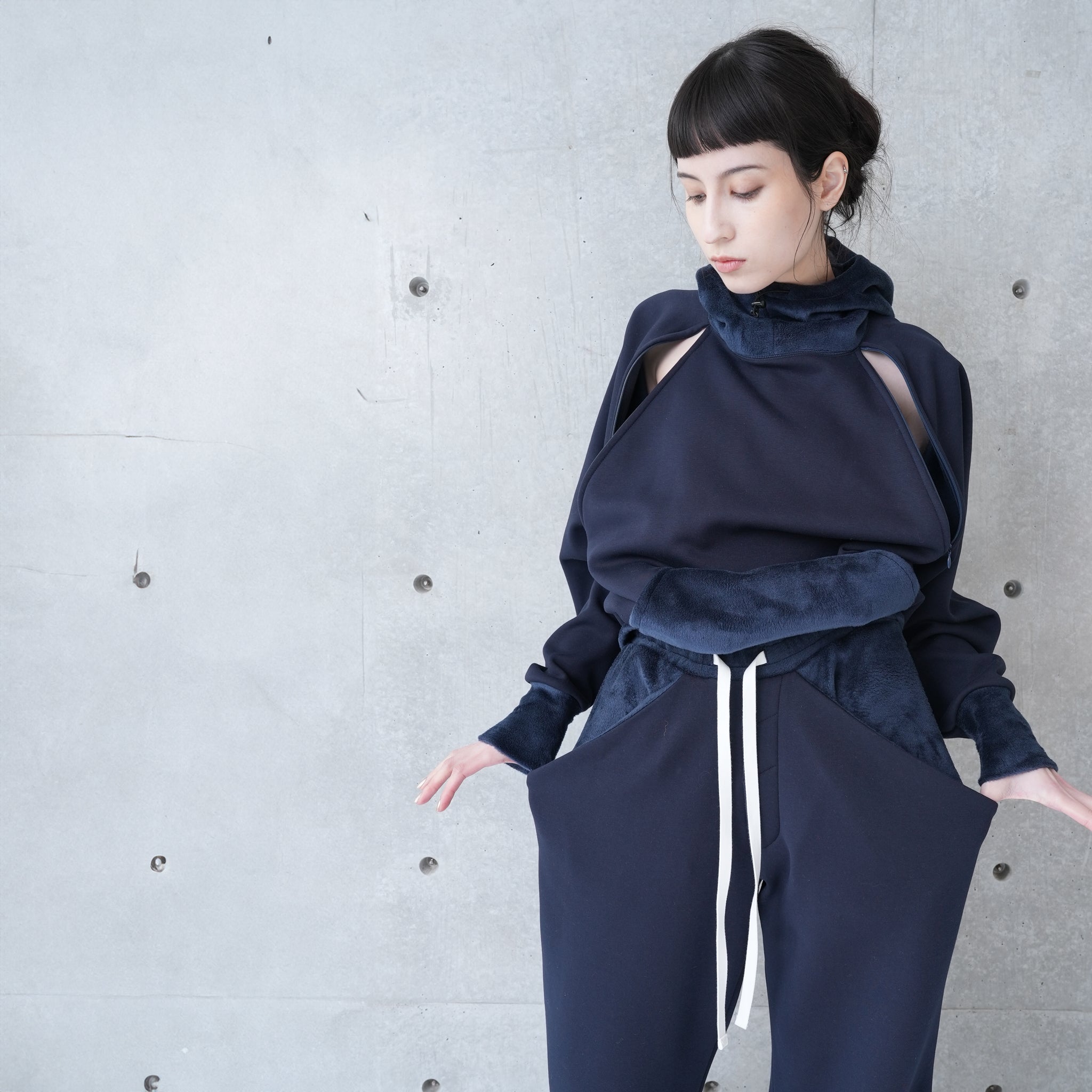 RAGLAN ZIP HOODIE | Color_Navy/Gray | No_252-445【CaRouseLamBRa_ケラウズランブラ】
