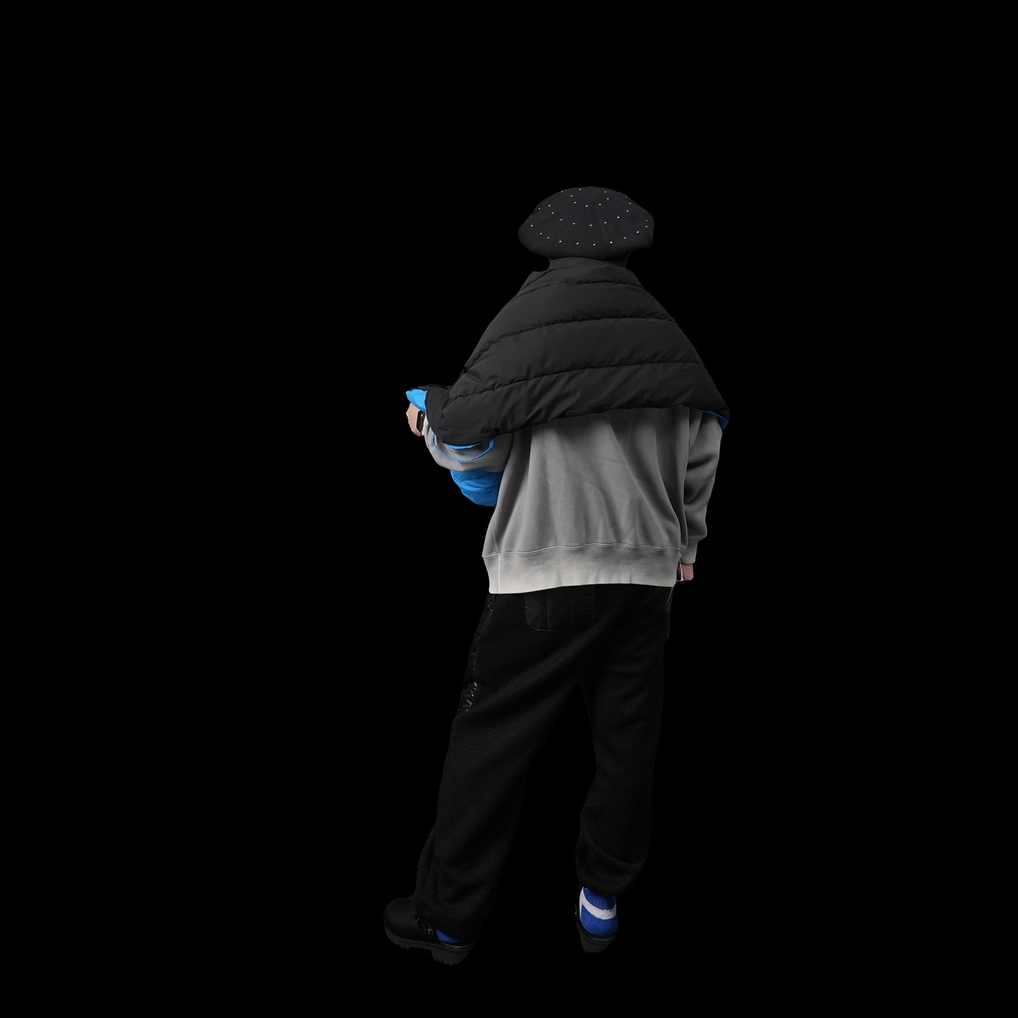 No:FEW23WAC5116b | Name:REVERSIBLE DOWN CAPE | Color:Black×Blue【MIFFEW_ミフュー】