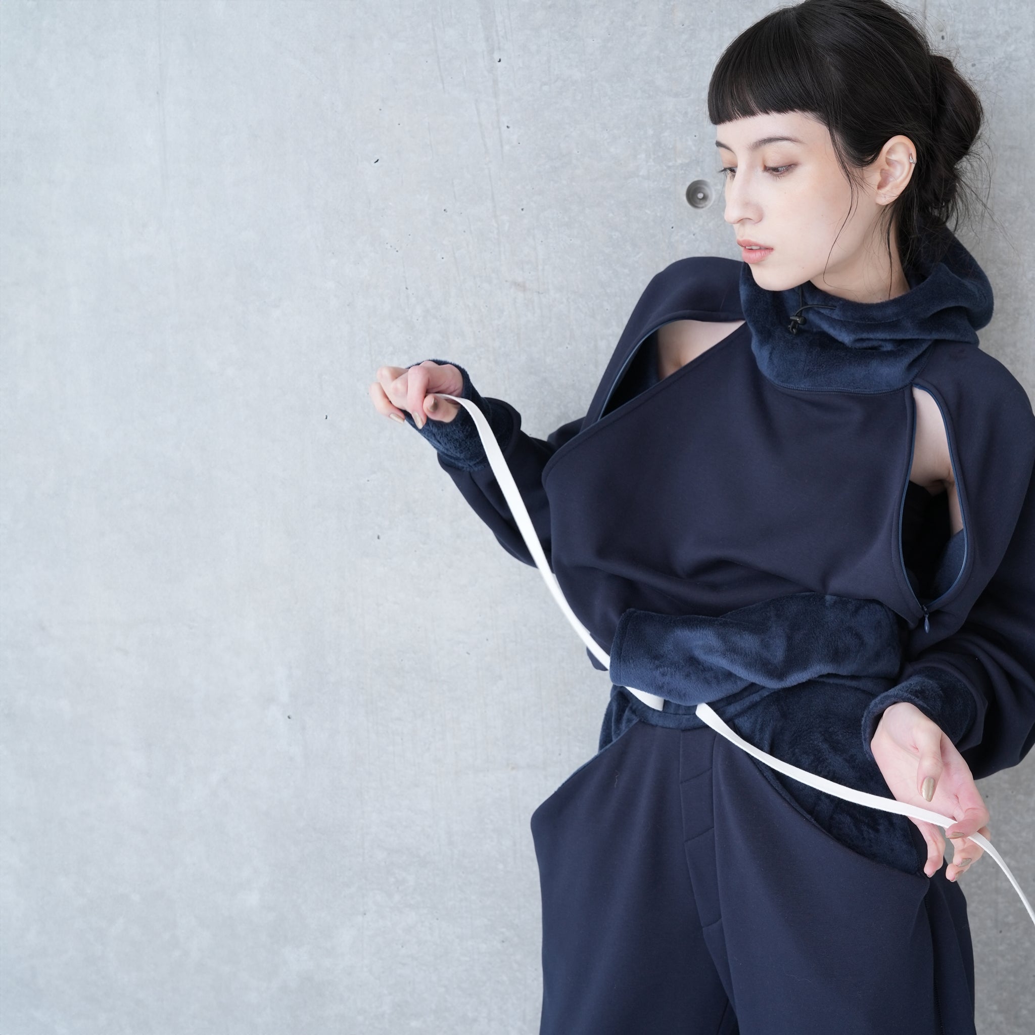 RAGLAN ZIP HOODIE | Color_Navy/Gray | No_252-445【CaRouseLamBRa_ケラウズランブラ】