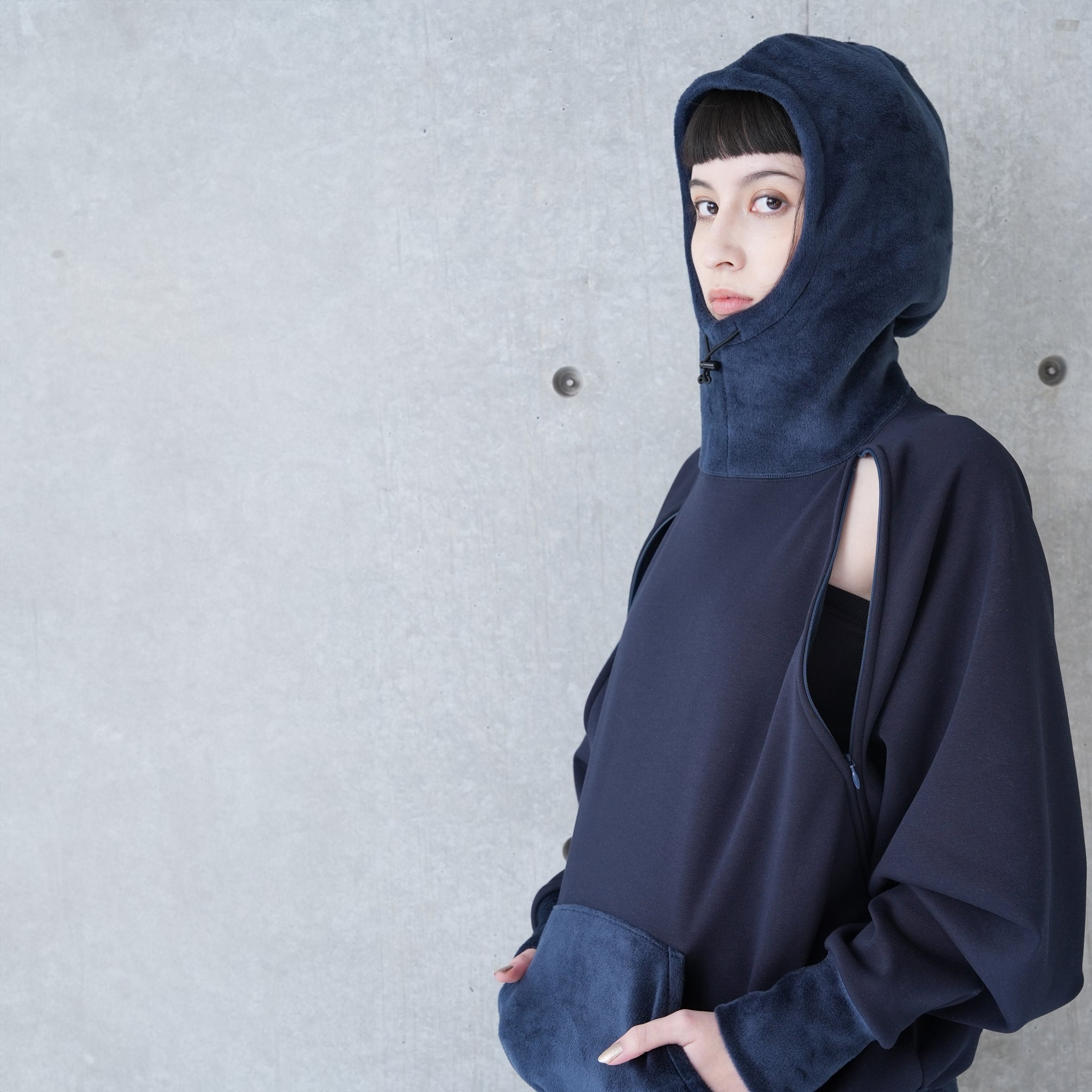 RAGLAN ZIP HOODIE | Color_Navy/Gray | No_252-445【CaRouseLamBRa_ケラウズランブラ】