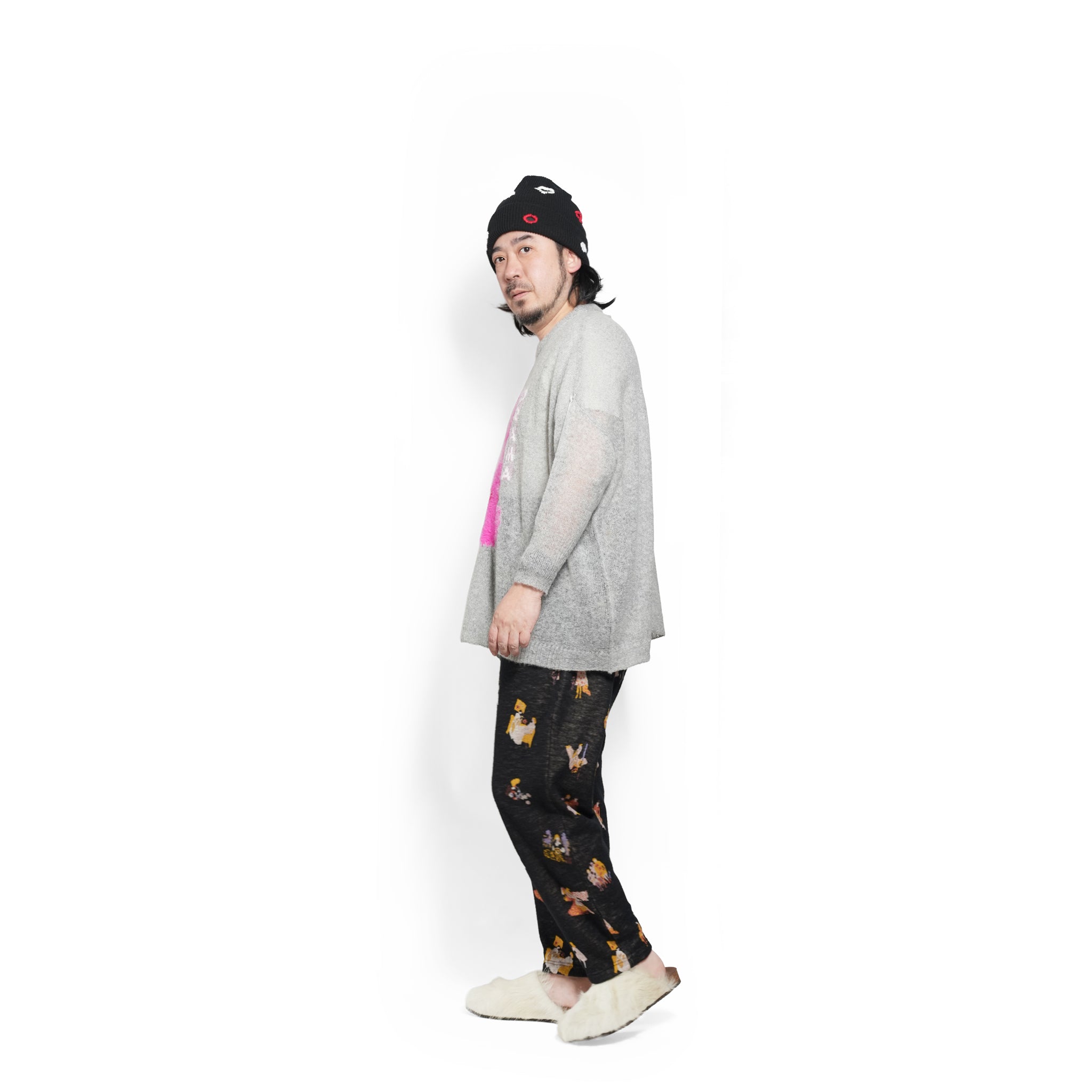 Pink Rabbit Wide Knit Sweater – Grey | BEDSIDEDRAMA | 入荷予定アイテム