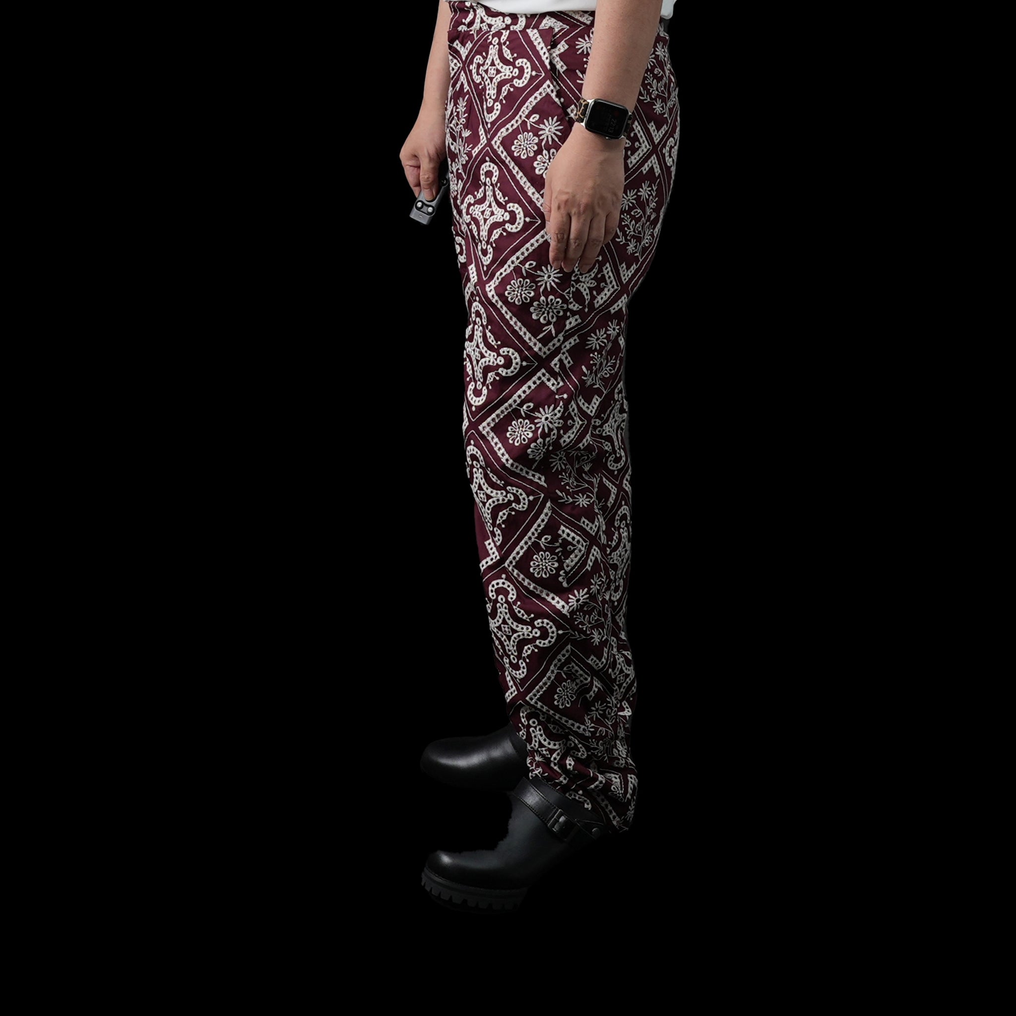 28SM02TRM028BRG | Garnet Embroidered Tailored Trousers | Color:Burgundy【SISTER JANE_シスタージェーン】