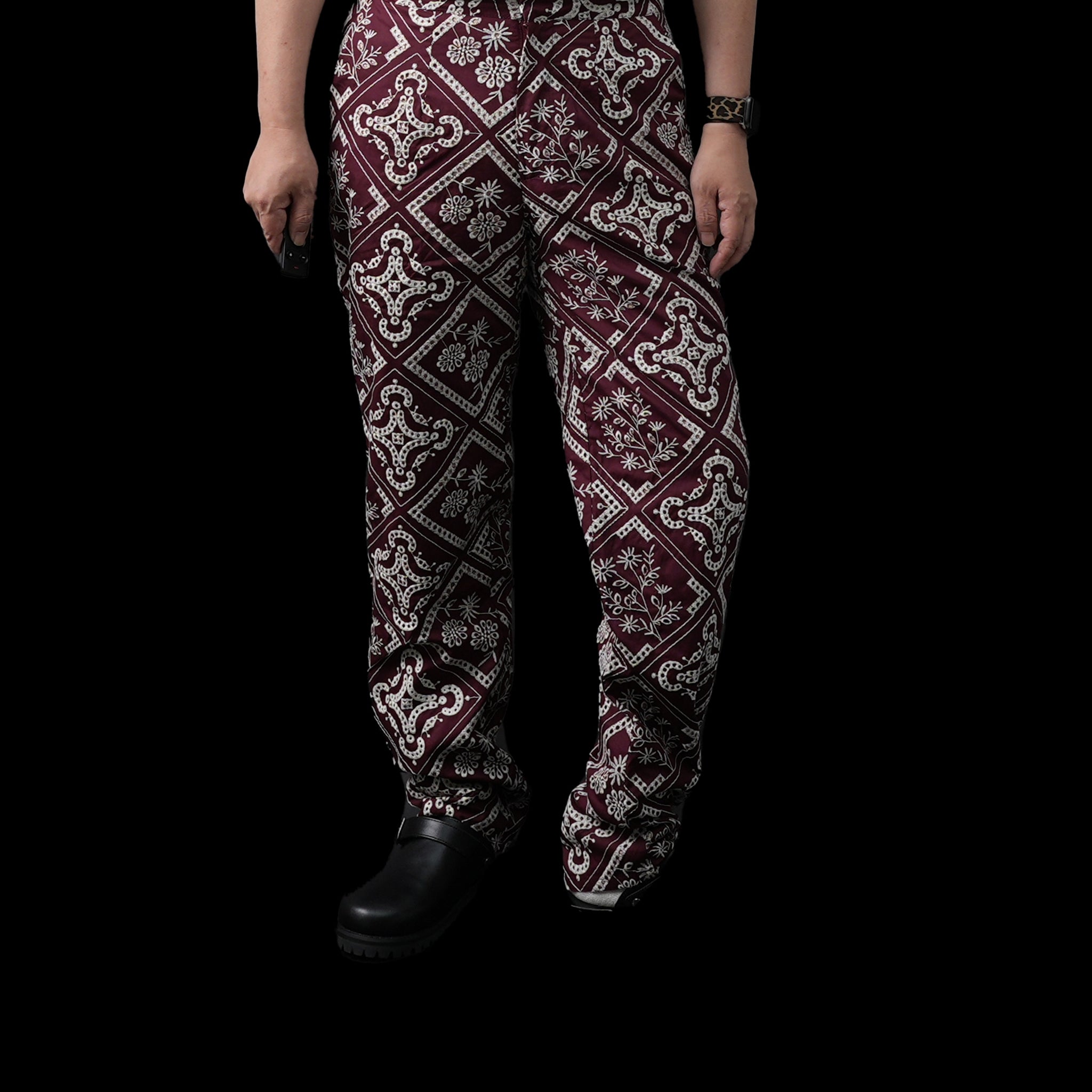 28SM02TRM028BRG | Garnet Embroidered Tailored Trousers | Color:Burgundy【SISTER JANE_シスタージェーン】