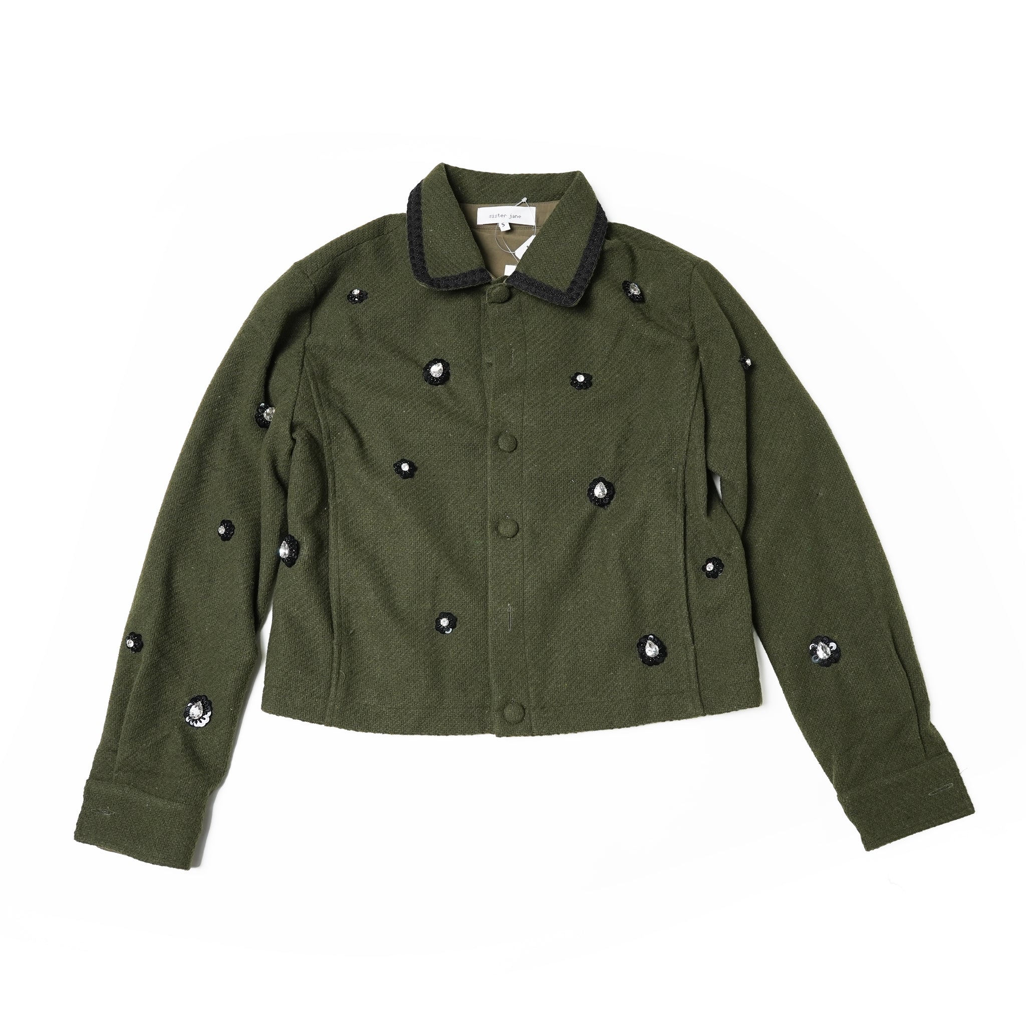 No:28SM02JKM028GRN | Name:Reya Embellished Jacket | Color:Green【SISTER JANE_シスタージェーン】