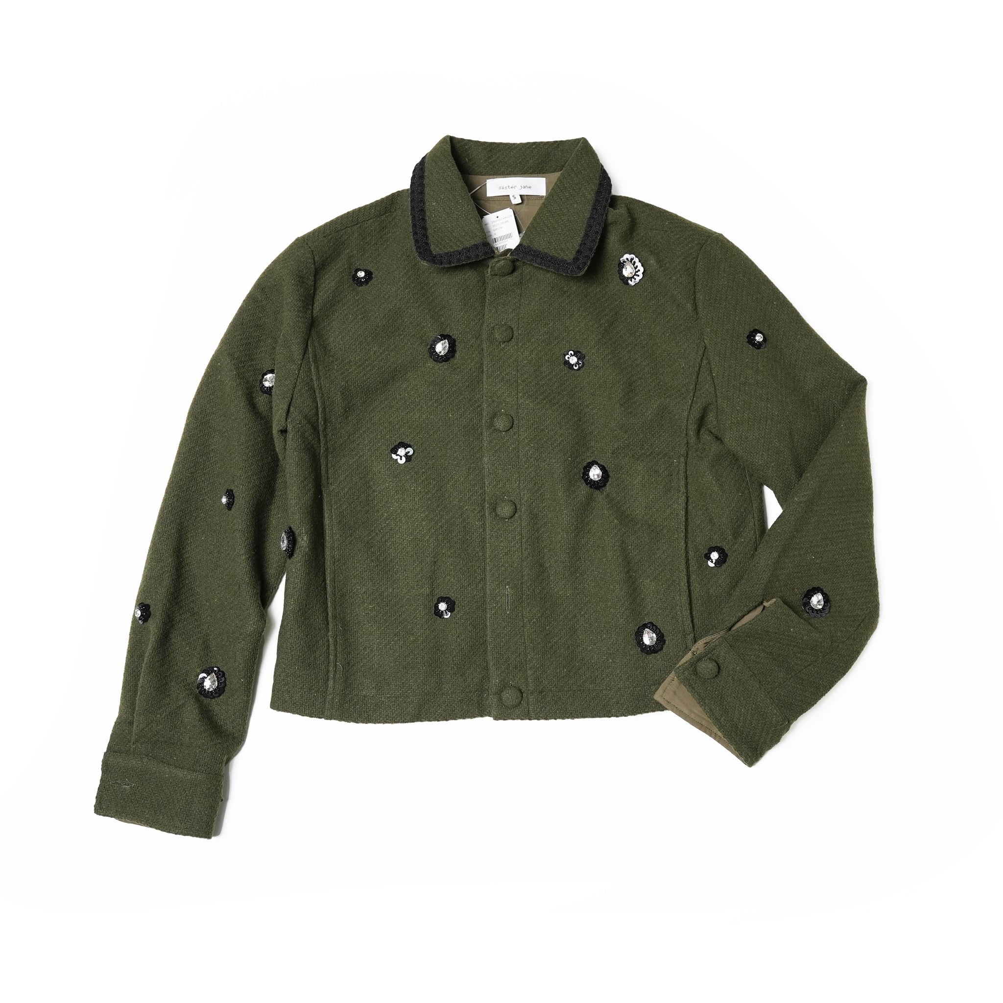 No:28SM02JKM028GRN | Name:Reya Embellished Jacket | Color:Green【SISTER JANE_シスタージェーン】
