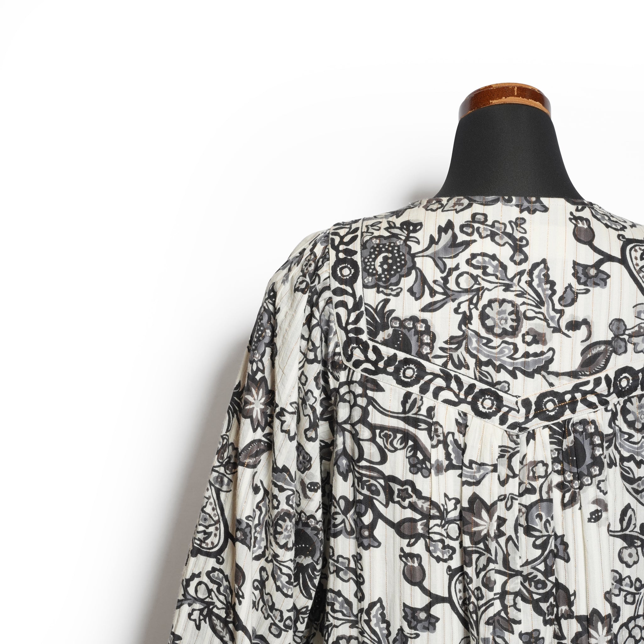 Paisley Flower Print Dress – Black | SARAMALLIKA