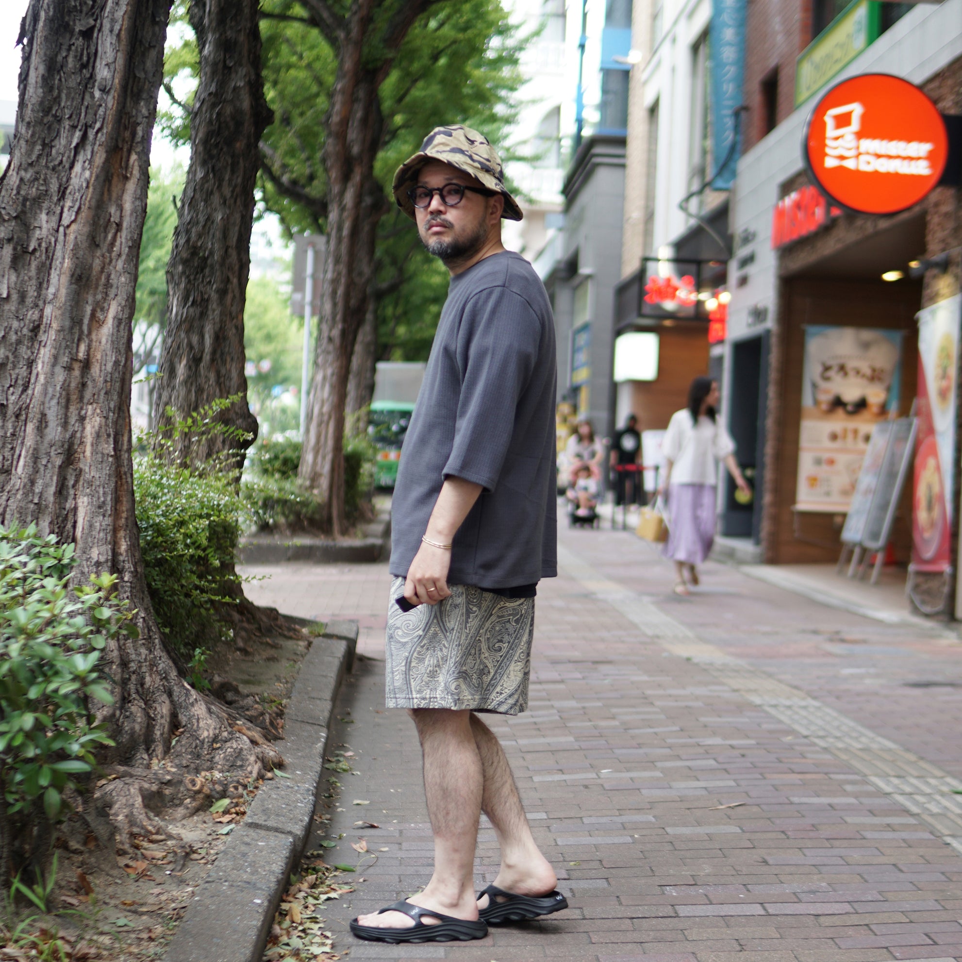 No:M31351-1 | Name:Easy Baggy Shorts w/ Quick Release Buckle | Color:Betro Paisley Grey【MONITALY_モニタリー】