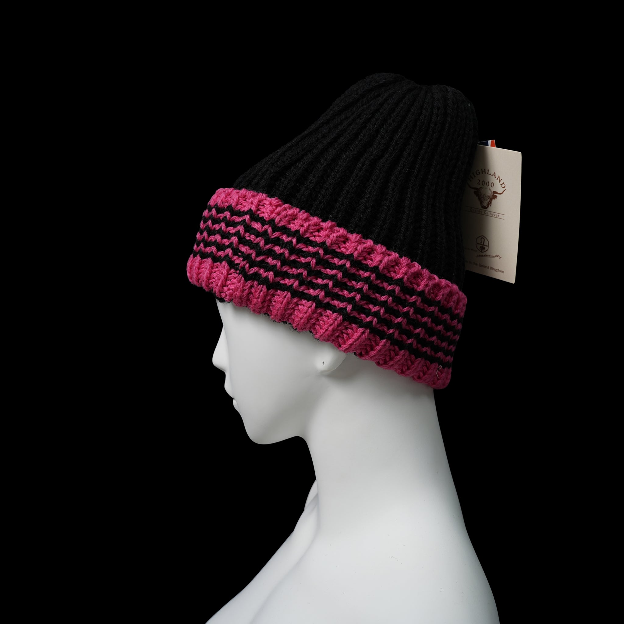 No:HL-23FW-0021 | Line BW 001 Bobcap – -Rose-Black / Darkgrn-Erndl-Ctcgrn / Lipstick-Port-Rust | HIGHLAND 2000【ネコポス選択可能】
