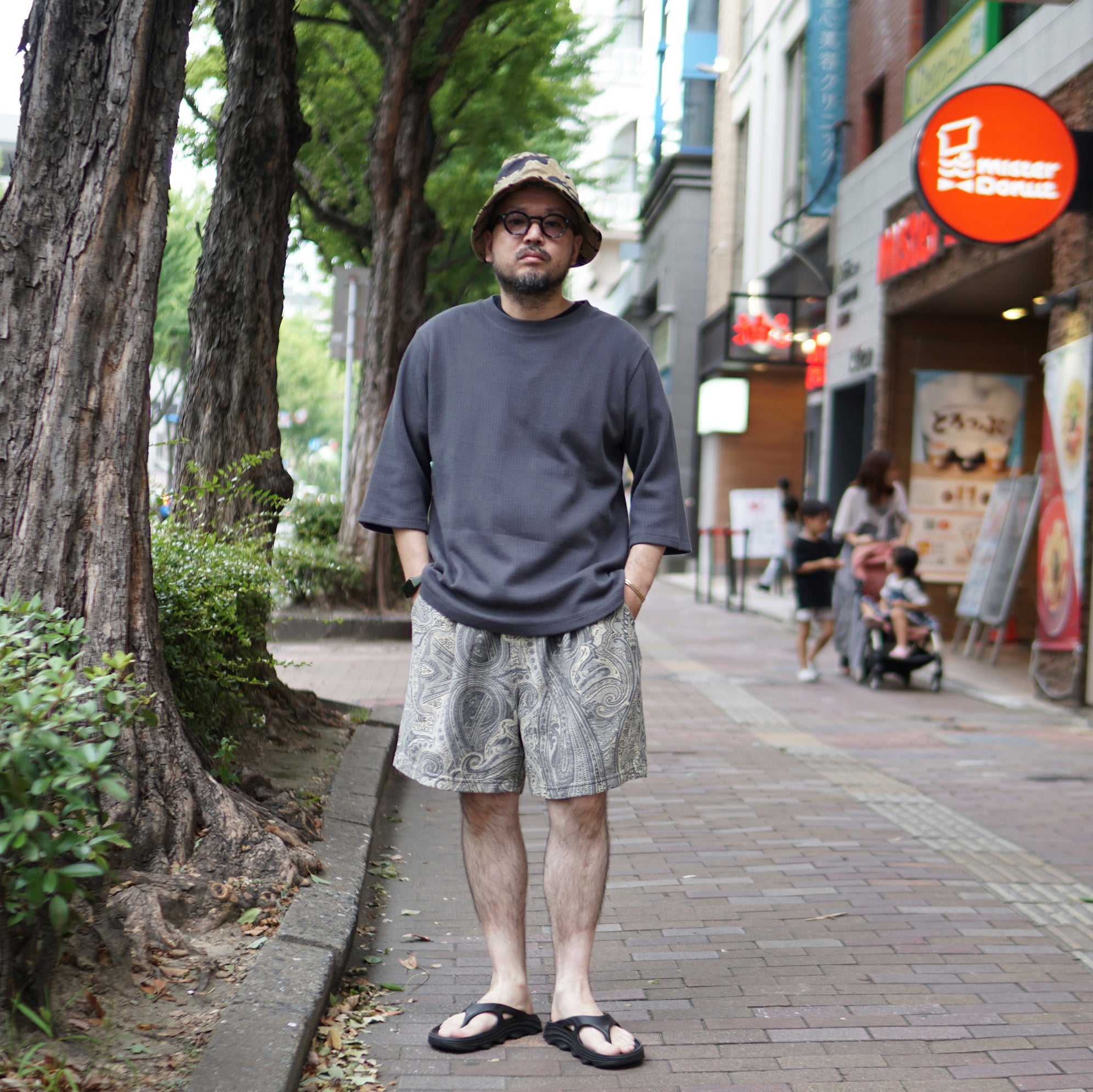 No:M31351-1 | Name:Easy Baggy Shorts w/ Quick Release Buckle | Color:Betro Paisley Grey【MONITALY_モニタリー】