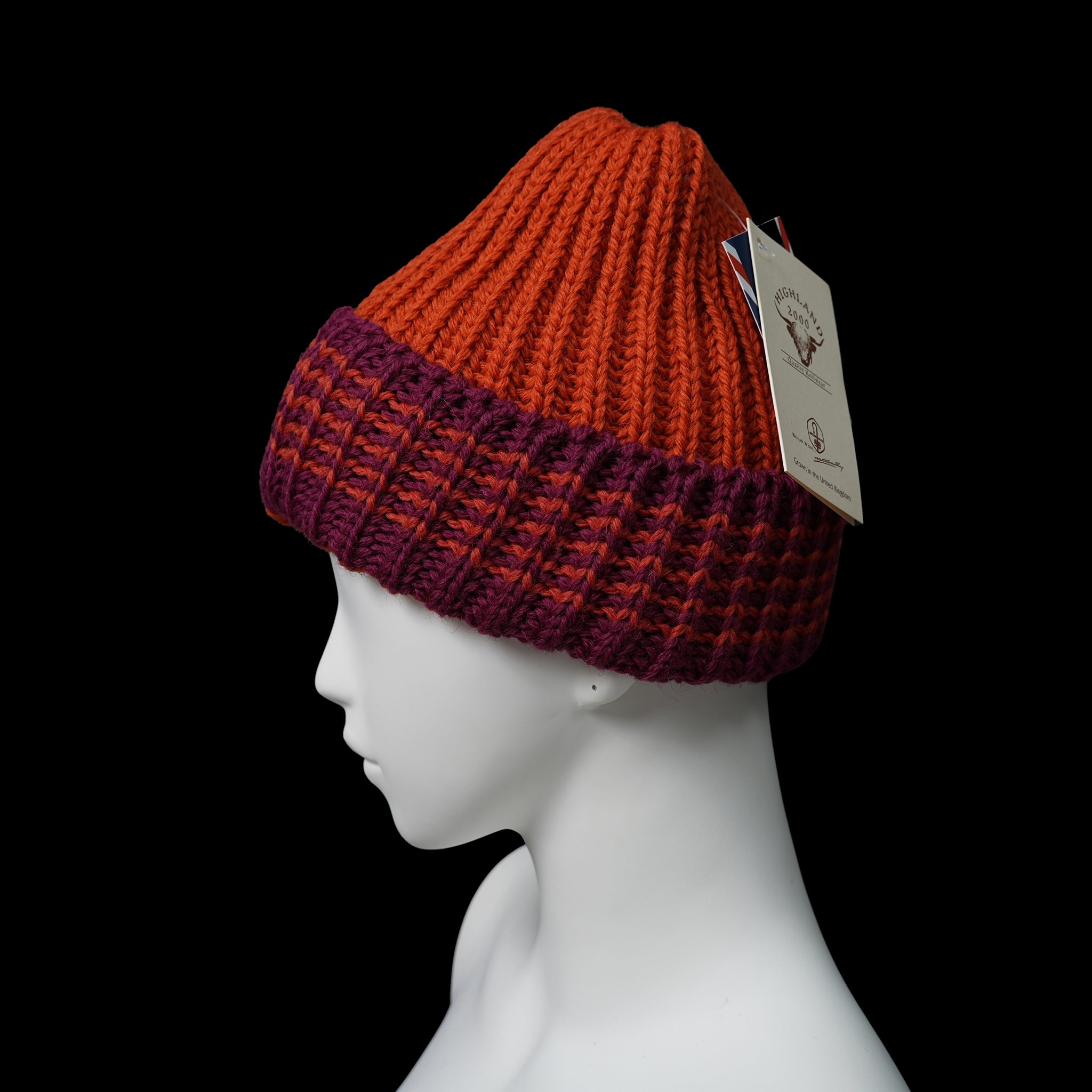 No:HL-23FW-0021 | Line BW 001 Bobcap – -Rose-Black / Darkgrn-Erndl-Ctcgrn / Lipstick-Port-Rust | HIGHLAND 2000【ネコポス選択可能】