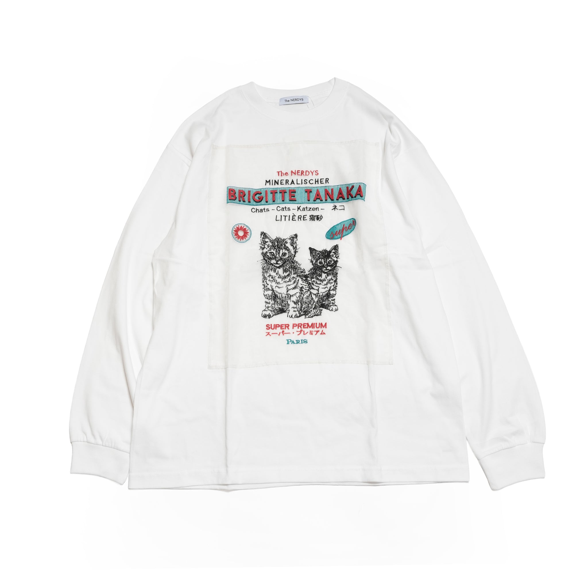 Brigitte Tanaka×The NERDYS CATS L/S – White | NERDYS