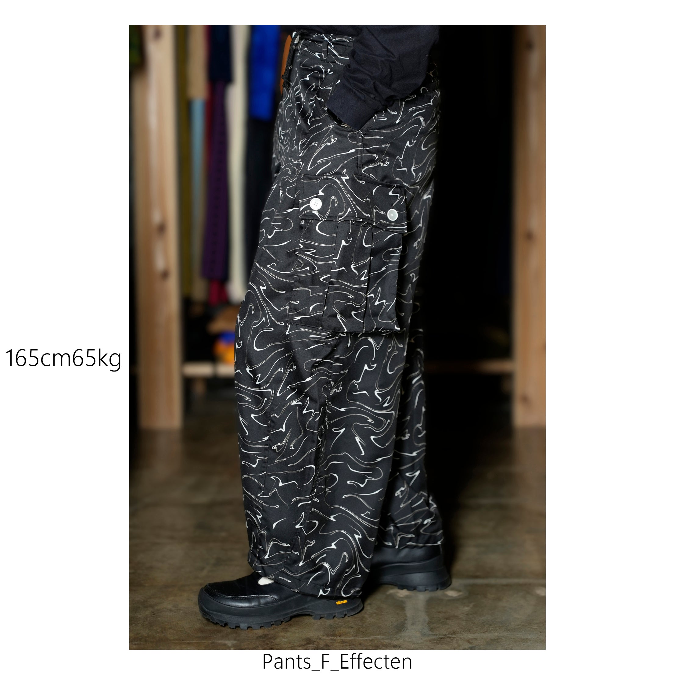 efmm-22_Snake Pattern | Marble Balloon Wide Cargo Pants | Color:Snake Pattern【EFFECTEN_エフェクテン】【archive】