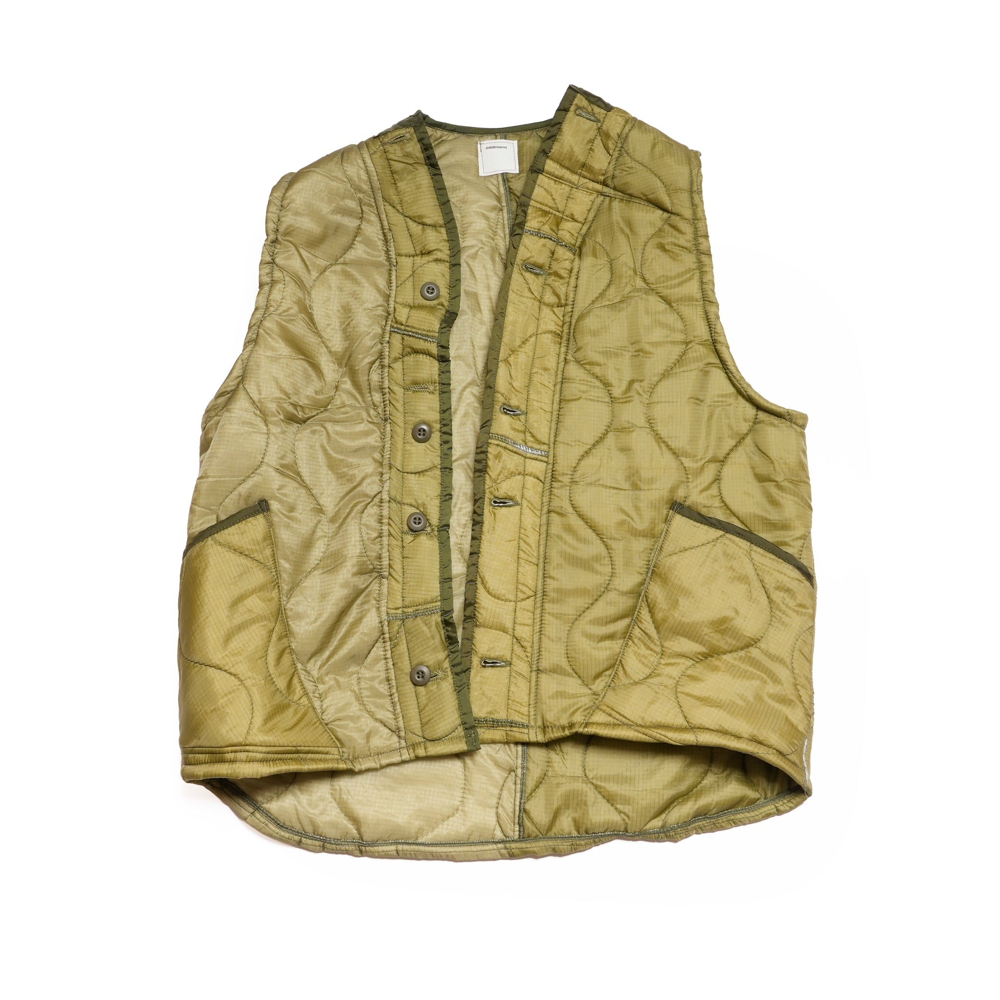 QUILTING VEST | Color_Olive | No_odd2025aw-006【ODDMENT_オッドメント】