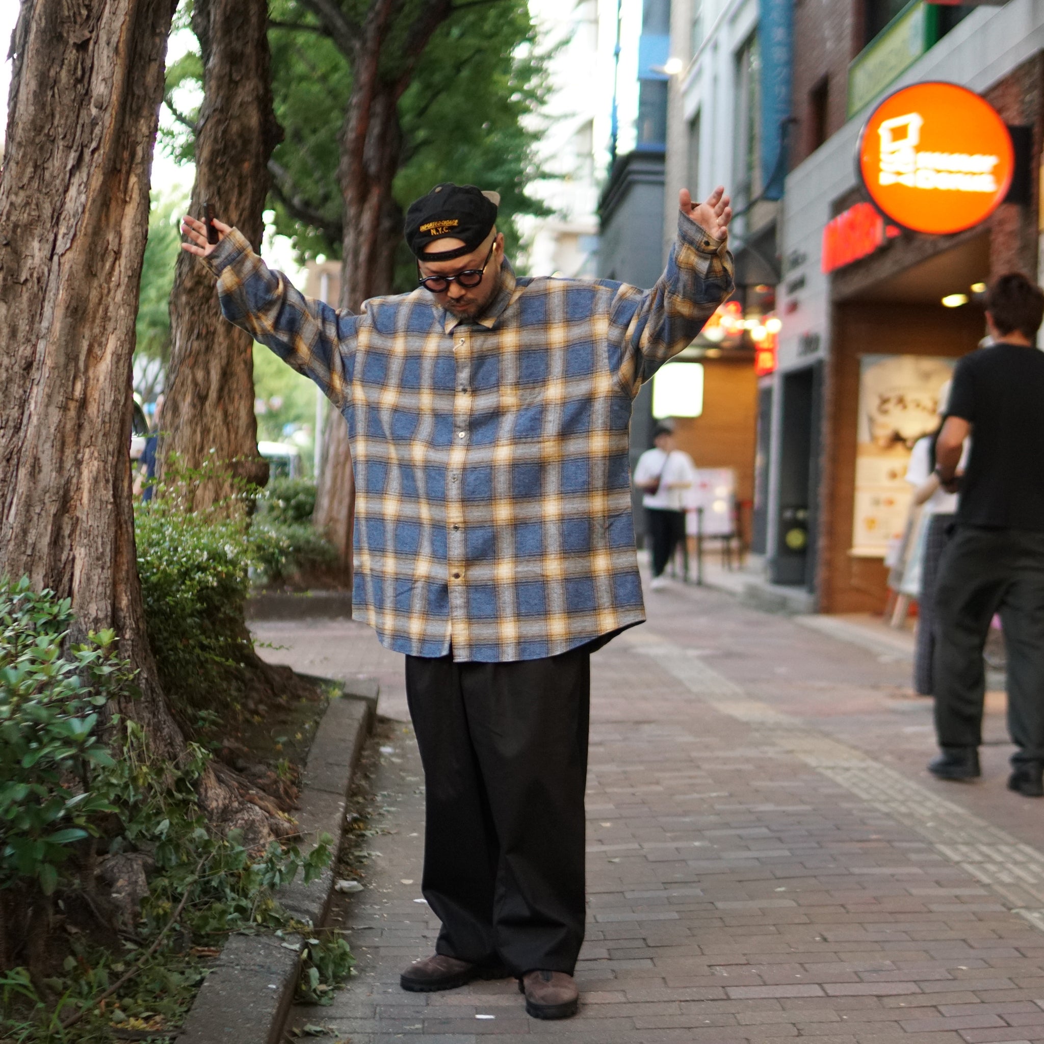 No:2023aw-RGW-01 | Name:REGULAR WIDE SHIRT-AMERANGE CHECK | Color:Yellow/Blue/Red【CATTA_カッタ】