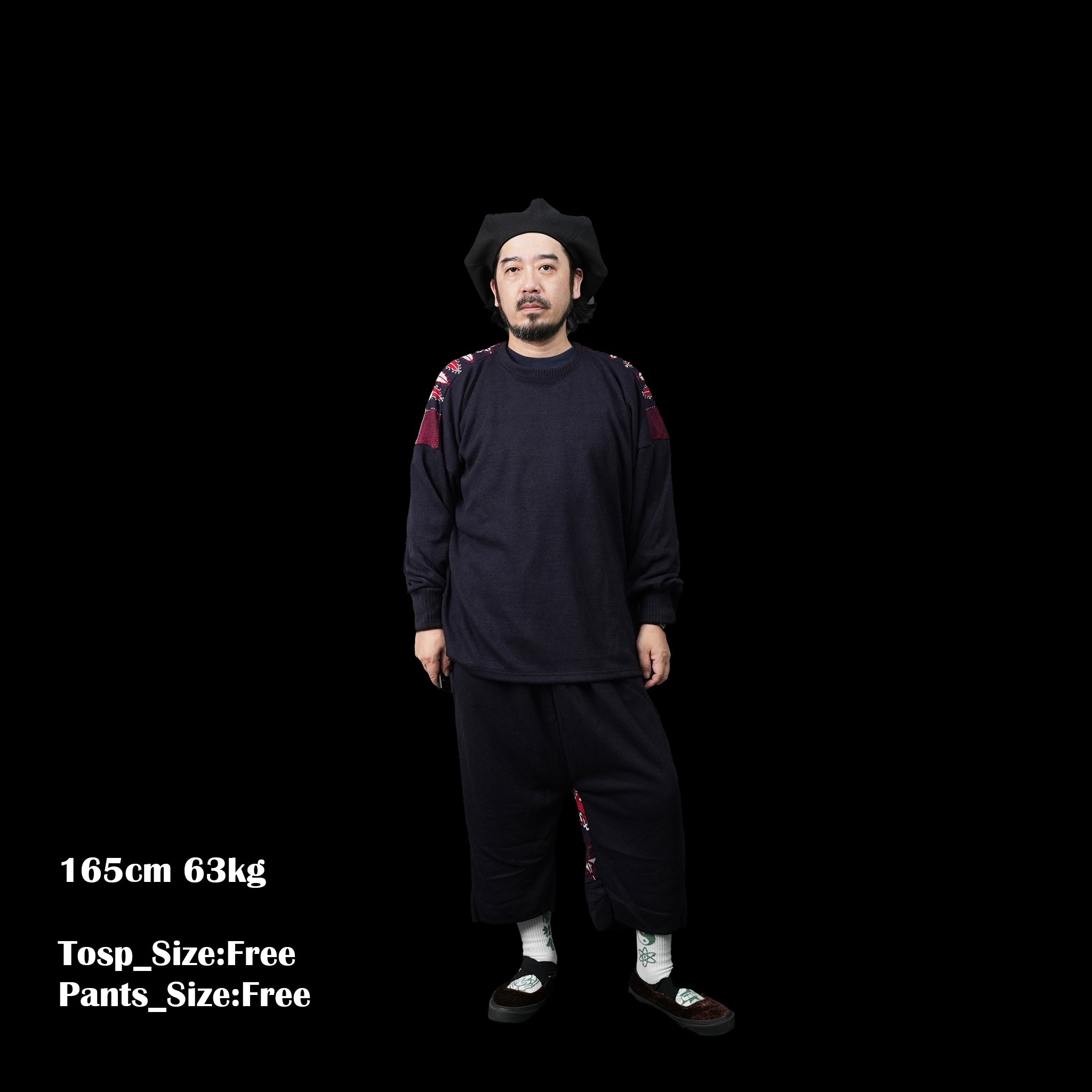No:SF23AW-22 | Name:Jaquard Wide Pulover | Color:Navy【STOF_ストフ】
