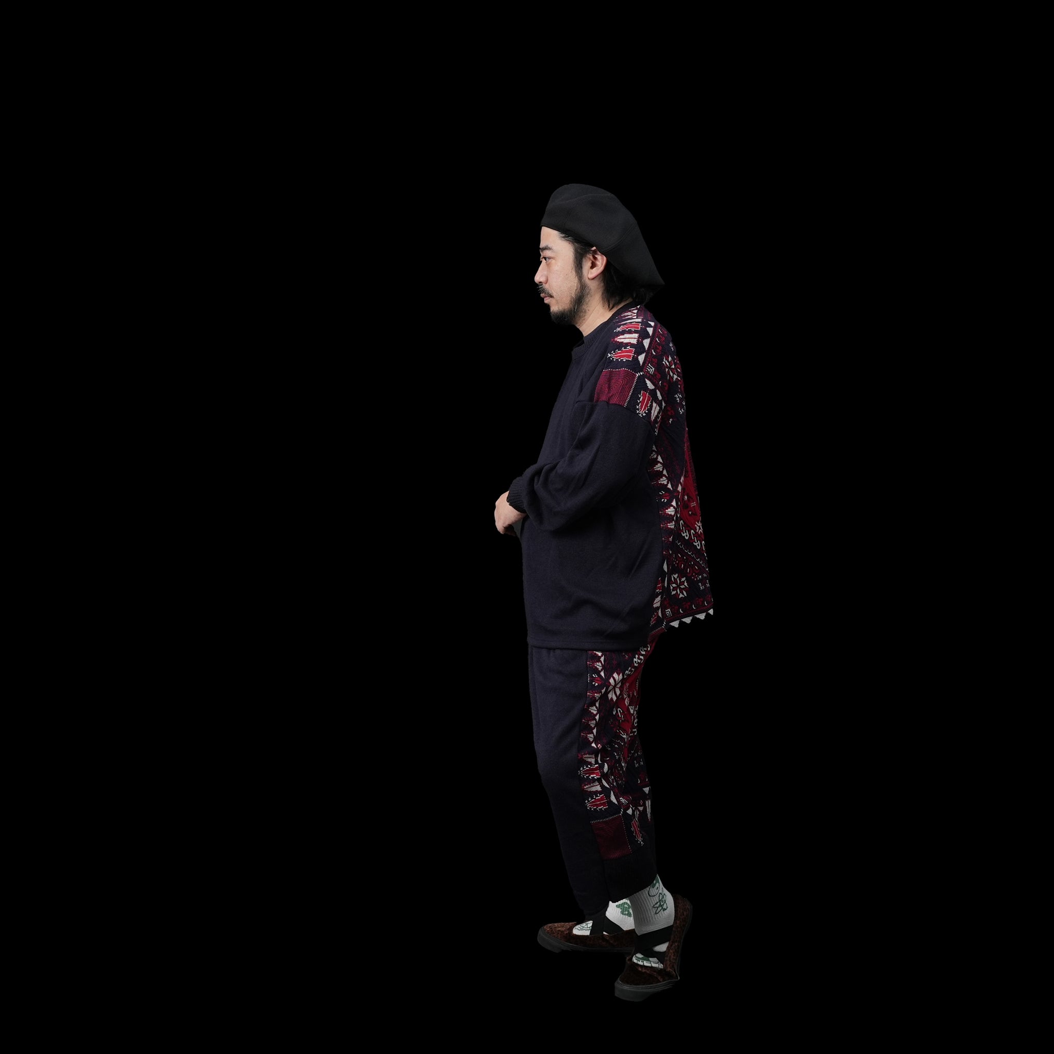 No:SF23AW-23 | Name:Jaquard Relax Pants | Color:Navy【STOF_ストフ】【archive】