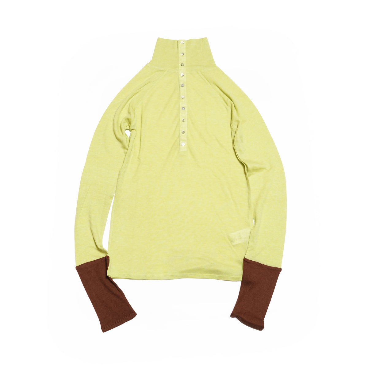 front button turtleneck – Lime | WHYTO
