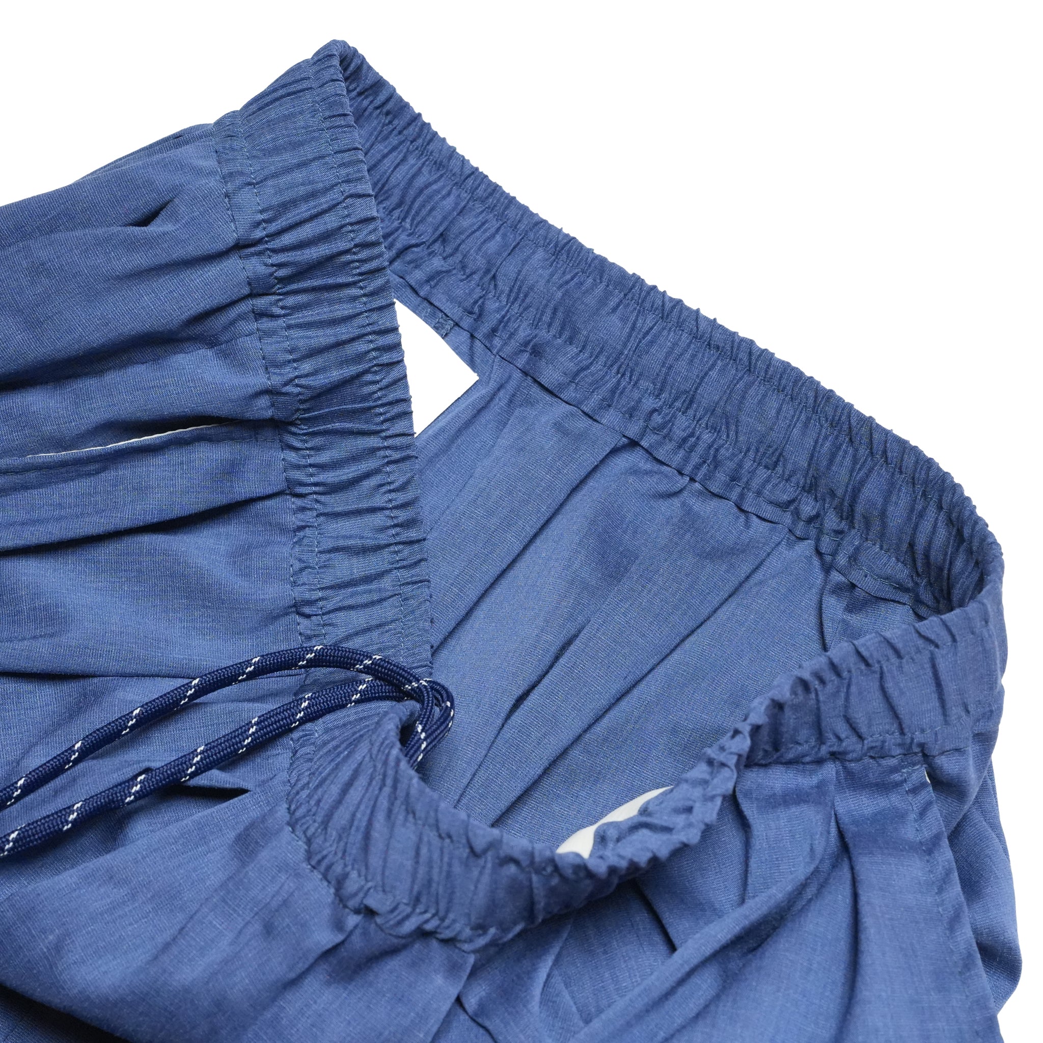 TRIPLE TUCK LINEN PANTS– Blue | STOF