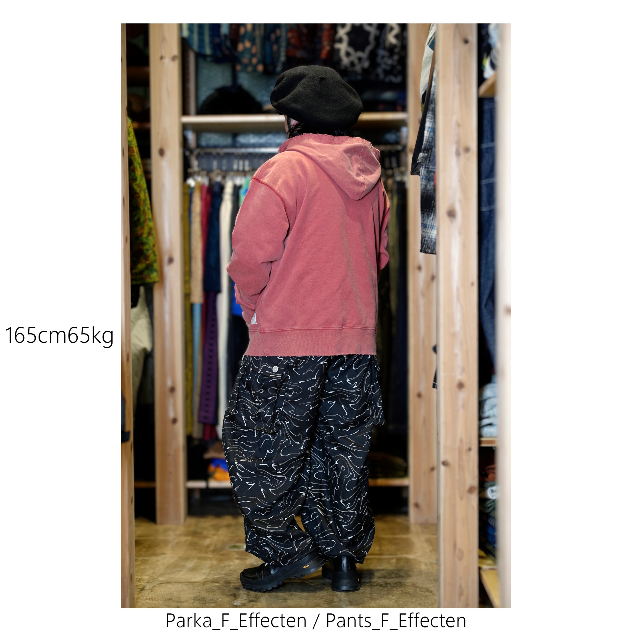 efmm-19_Red | Colorless Half Zip Hoodie | Color:Red【EFFECTEN_エフェクテン】
