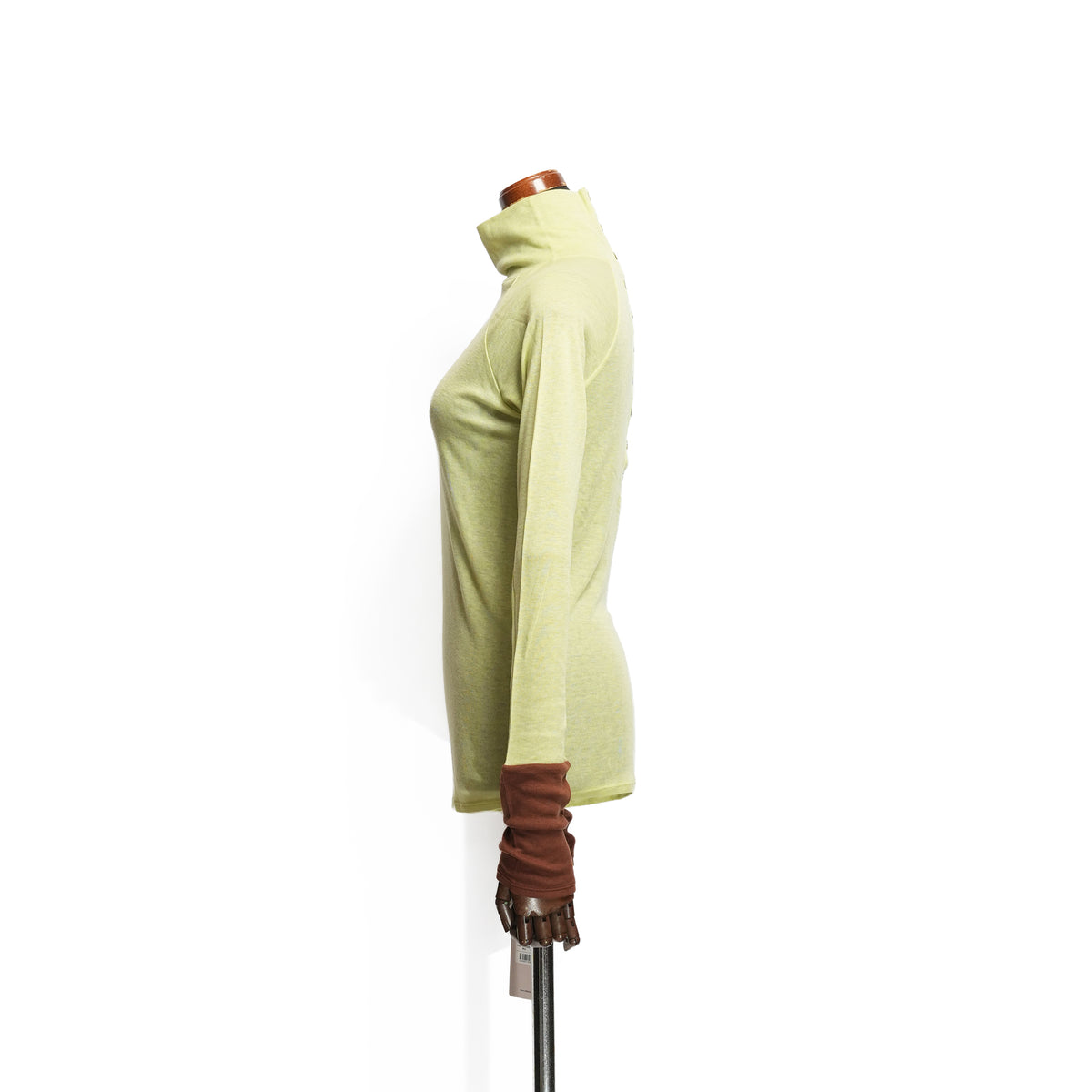 front button turtleneck – Lime | WHYTO
