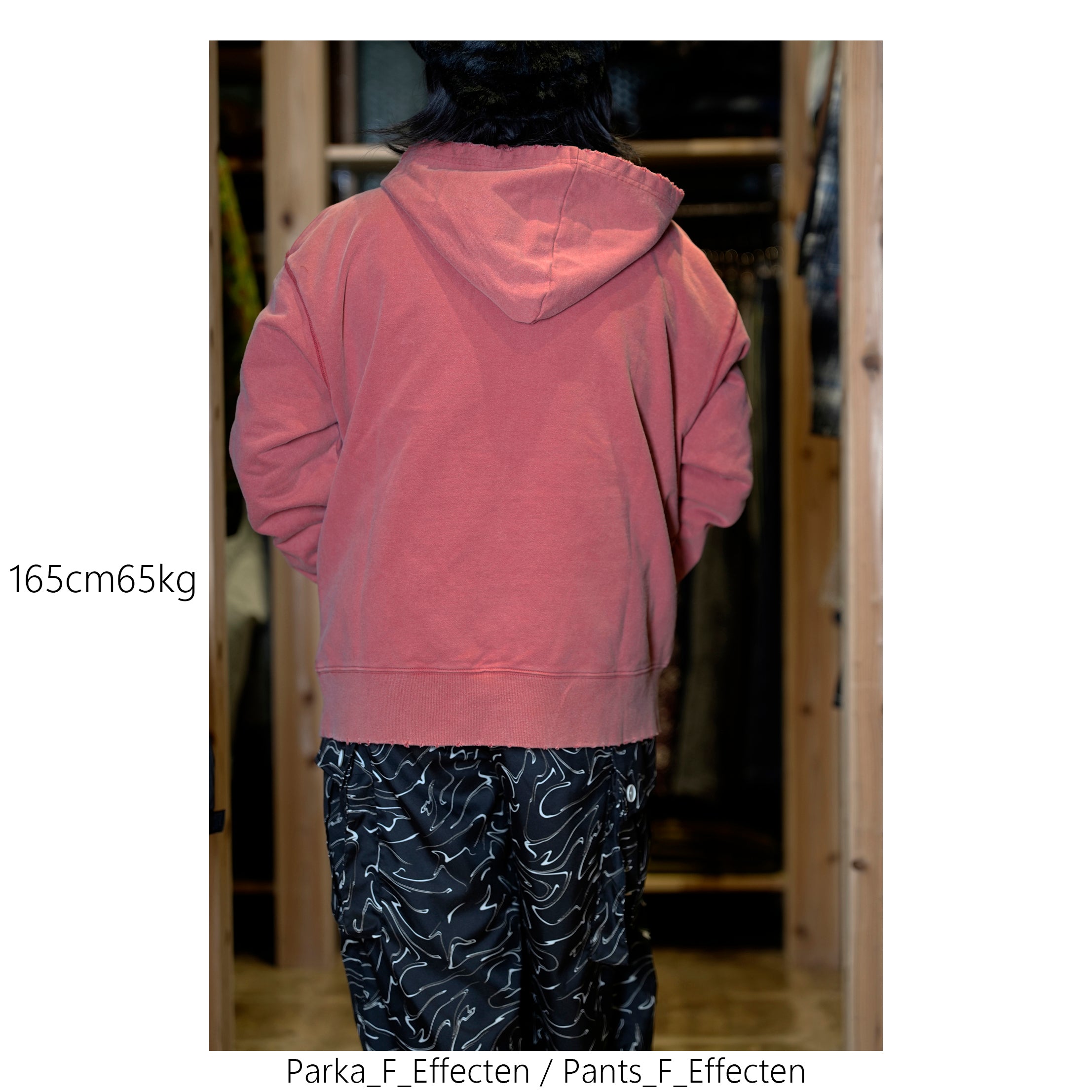 efmm-19_Red | Colorless Half Zip Hoodie | Color:Red【EFFECTEN_エフェクテン】