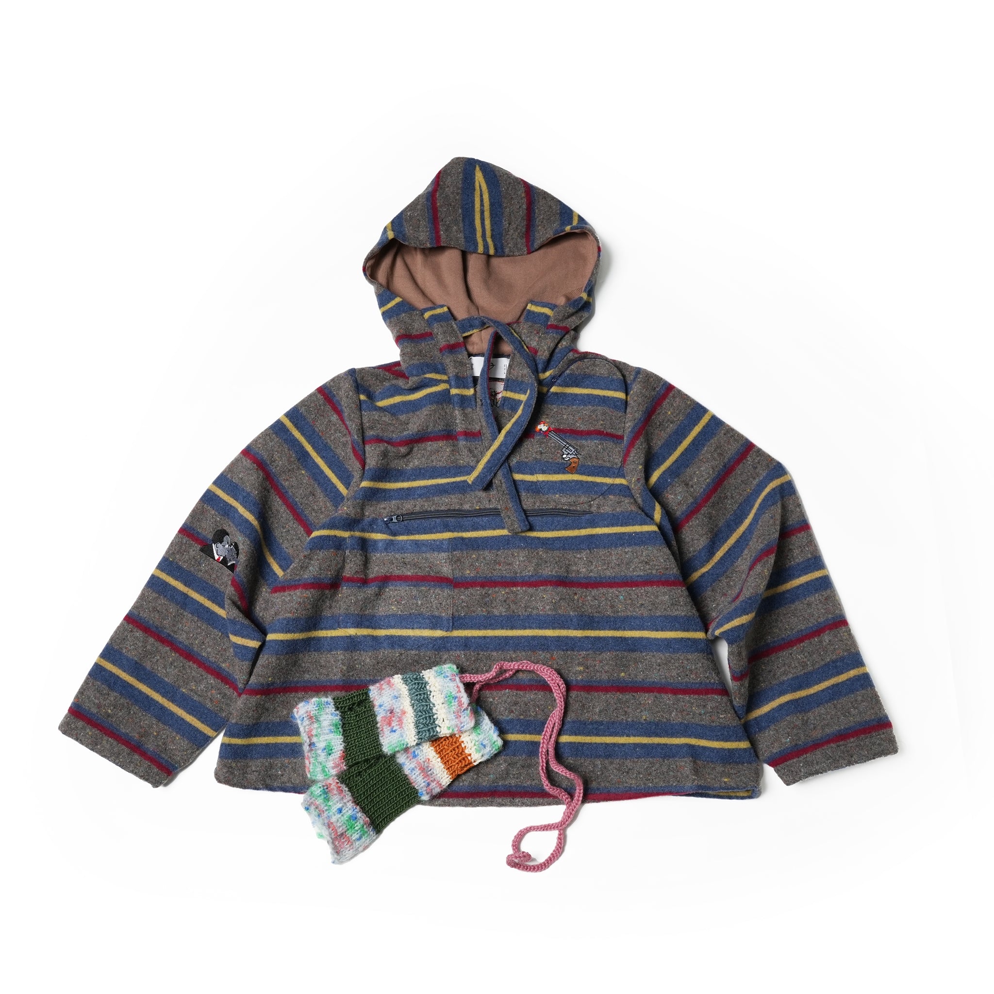 No:OinT-PO01_d | Name:PEACE mexican hoodie | Color:STLIPE【OinT_オーインティー】