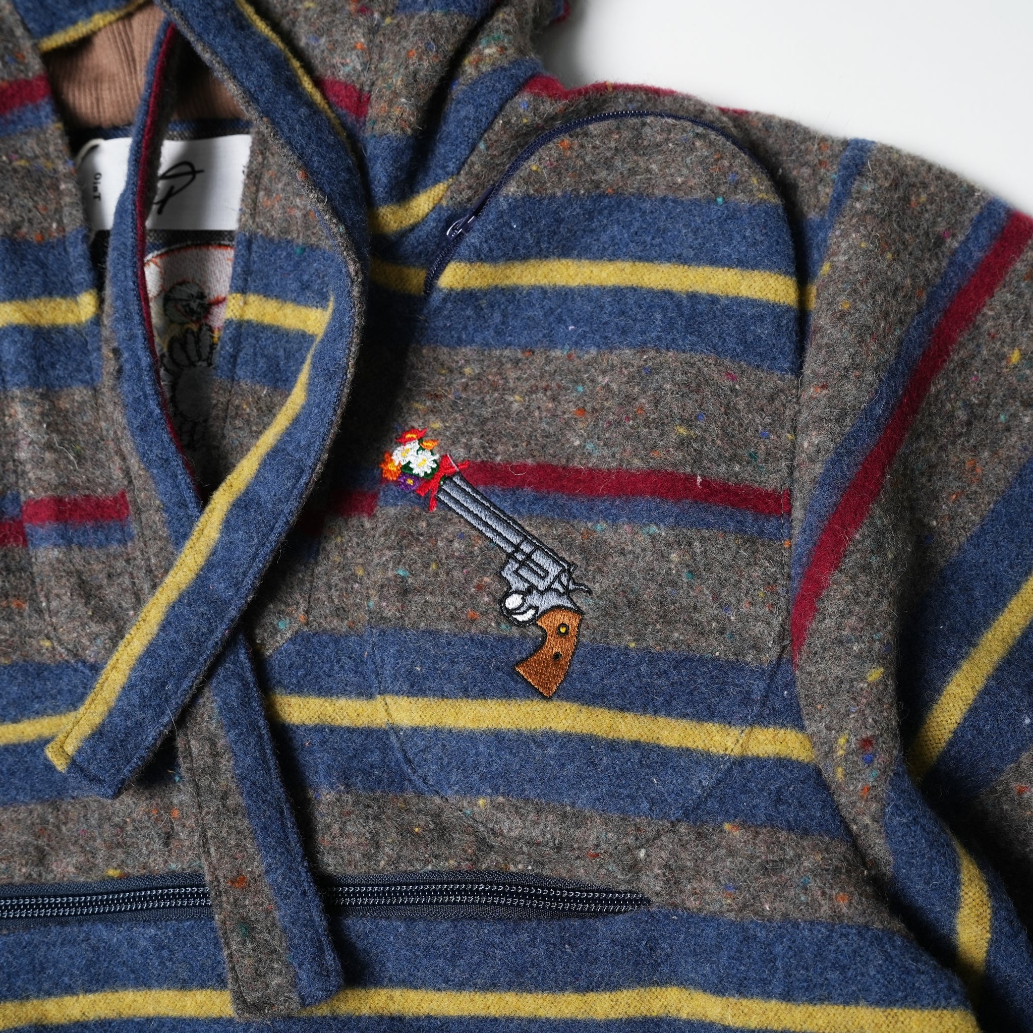No:OinT-PO01_d | Name:PEACE mexican hoodie | Color:STLIPE【OinT_オーインティー】