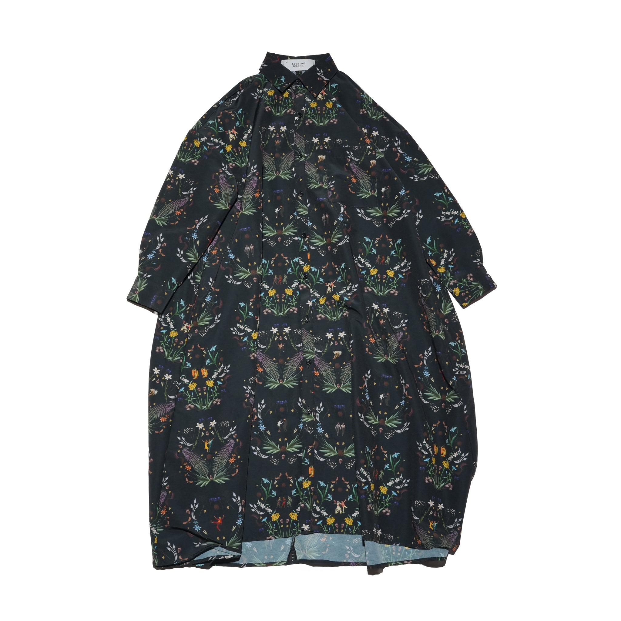 Dance In The Garden Maxi Shirt– Black | BEDSIDEDRAMA