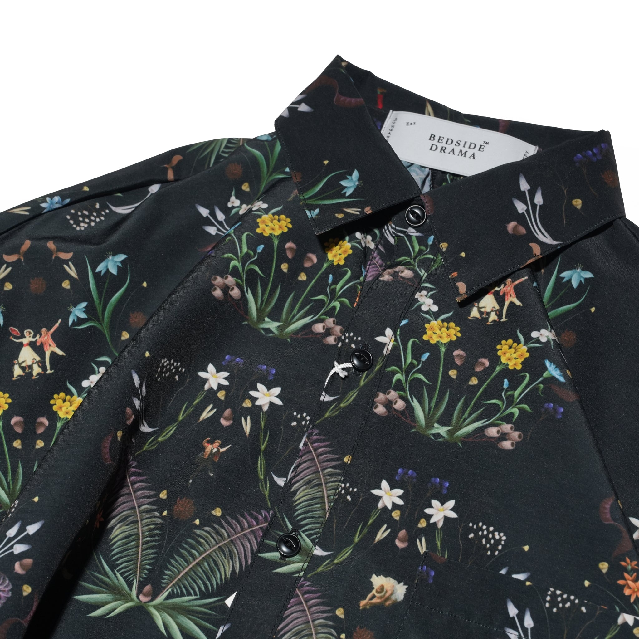 Dance In The Garden Maxi Shirt– Black | BEDSIDEDRAMA