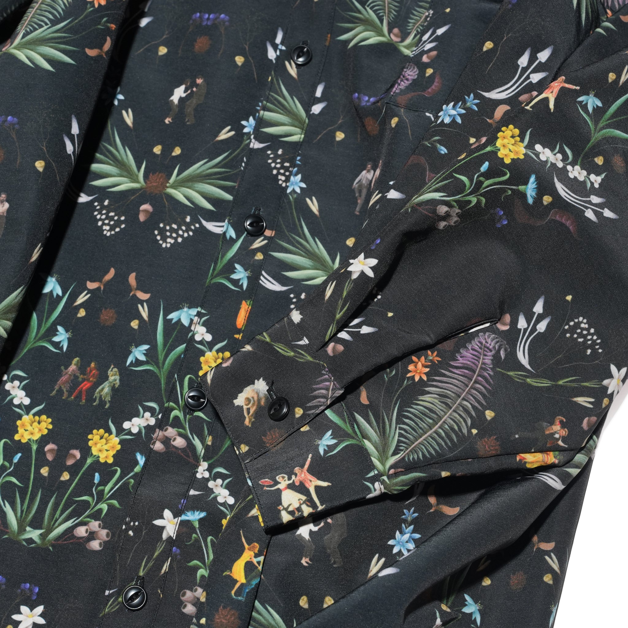 Dance In The Garden Maxi Shirt– Black | BEDSIDEDRAMA