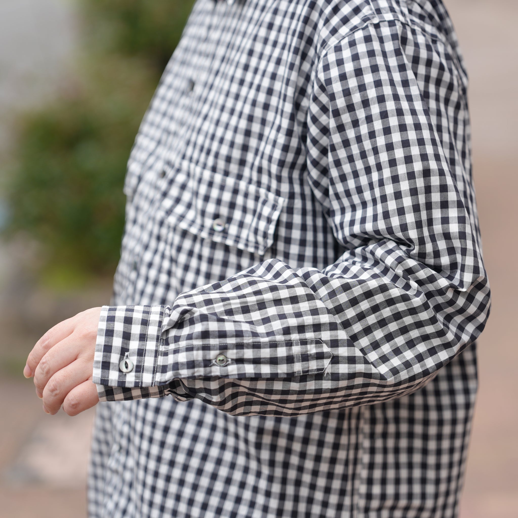 W POCKET SHIRT-GINGHAM – Black | CATTA SHIRTS
