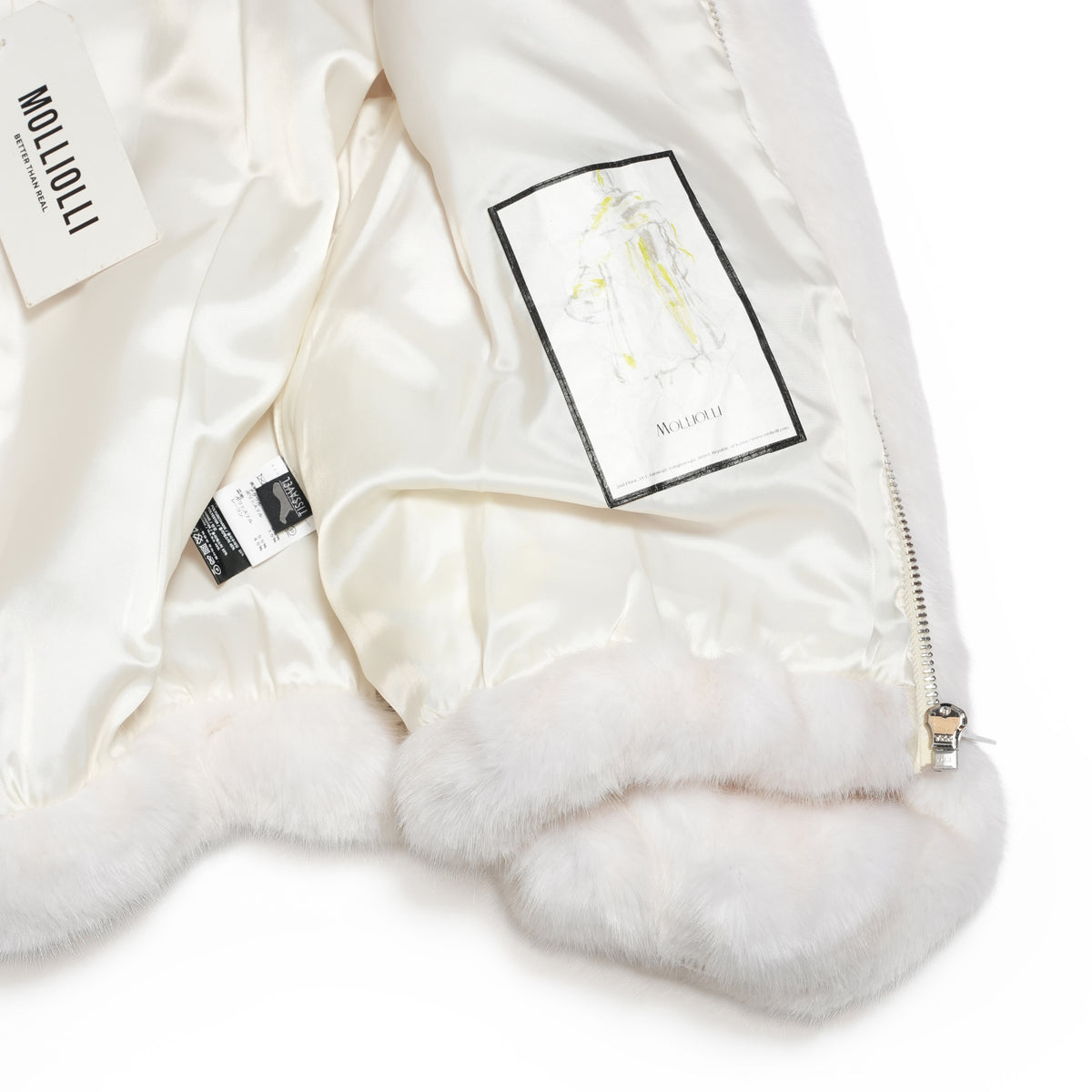 NADIA Faux Fur Hooded Zip-Up Jumper – S/WHITE | MOLLIOLLI