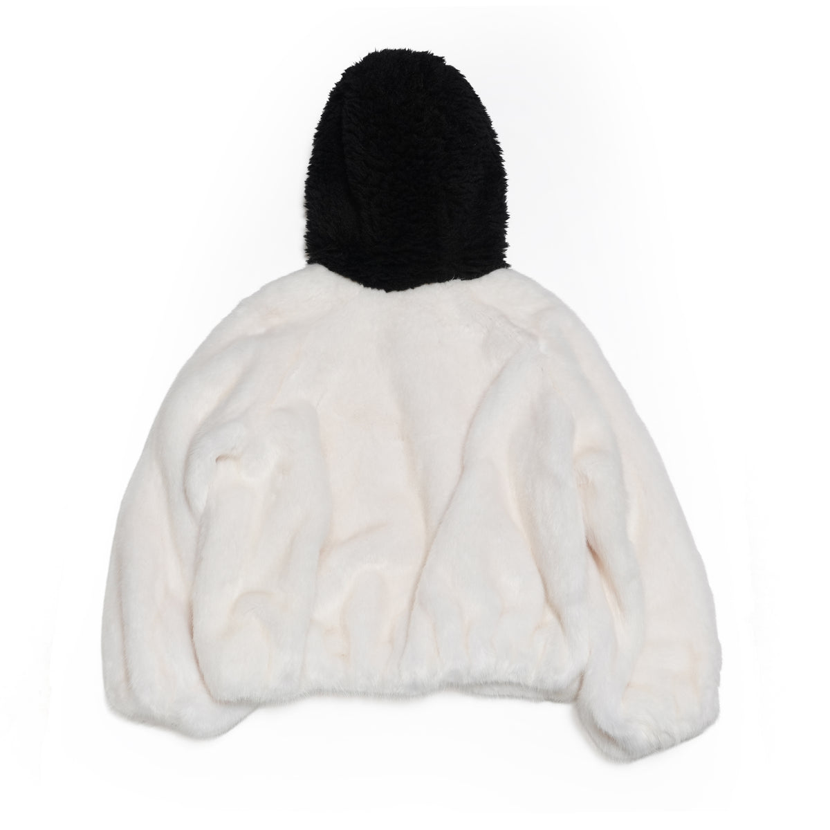 NADIA Faux Fur Hooded Zip-Up Jumper – S/WHITE | MOLLIOLLI