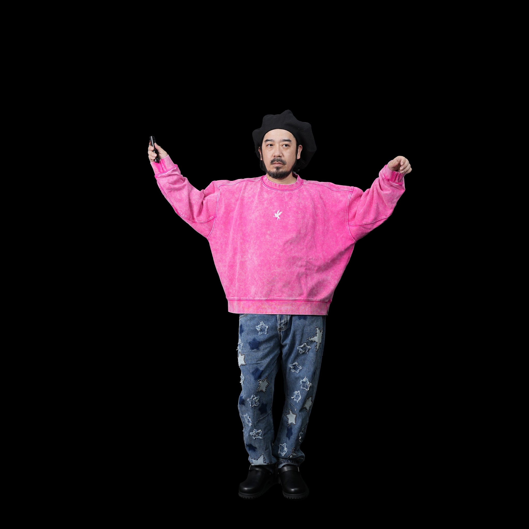 No:26030B | Name:PINK BOWER BIRD RETRO SWEATER | Color:Pink【ONE TEASPOON_ワンティースプーン】