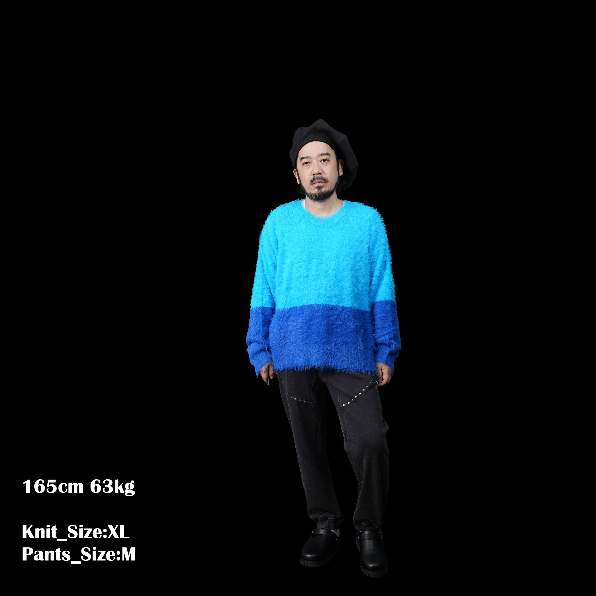 No:24925C | Name:FLUFFY COLOUR BLOCKED SWEATER | Color:Aqua【ONE TEASPOON_ワンティースプーン】