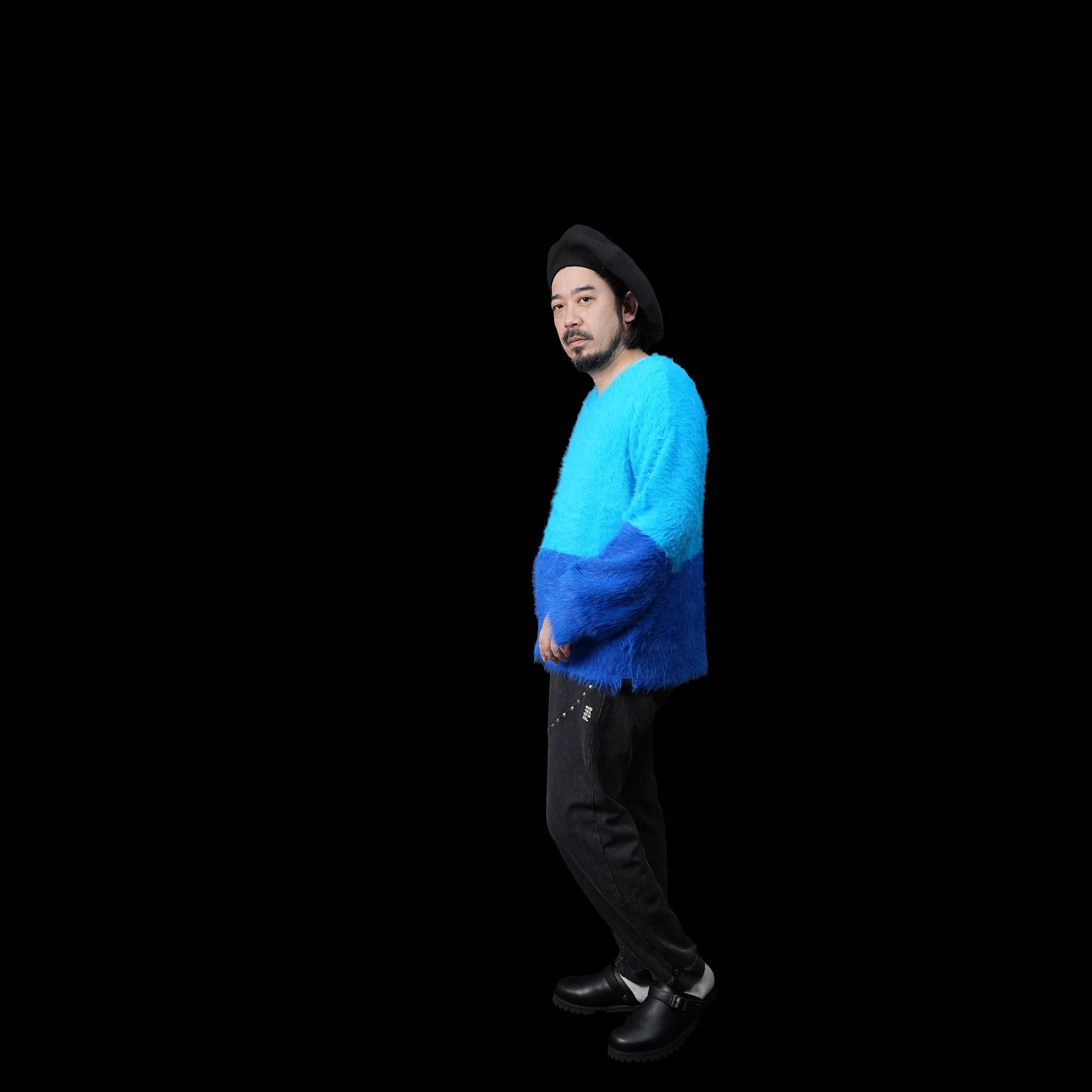 No:24925C | Name:FLUFFY COLOUR BLOCKED SWEATER | Color:Aqua【ONE TEASPOON_ワンティースプーン】