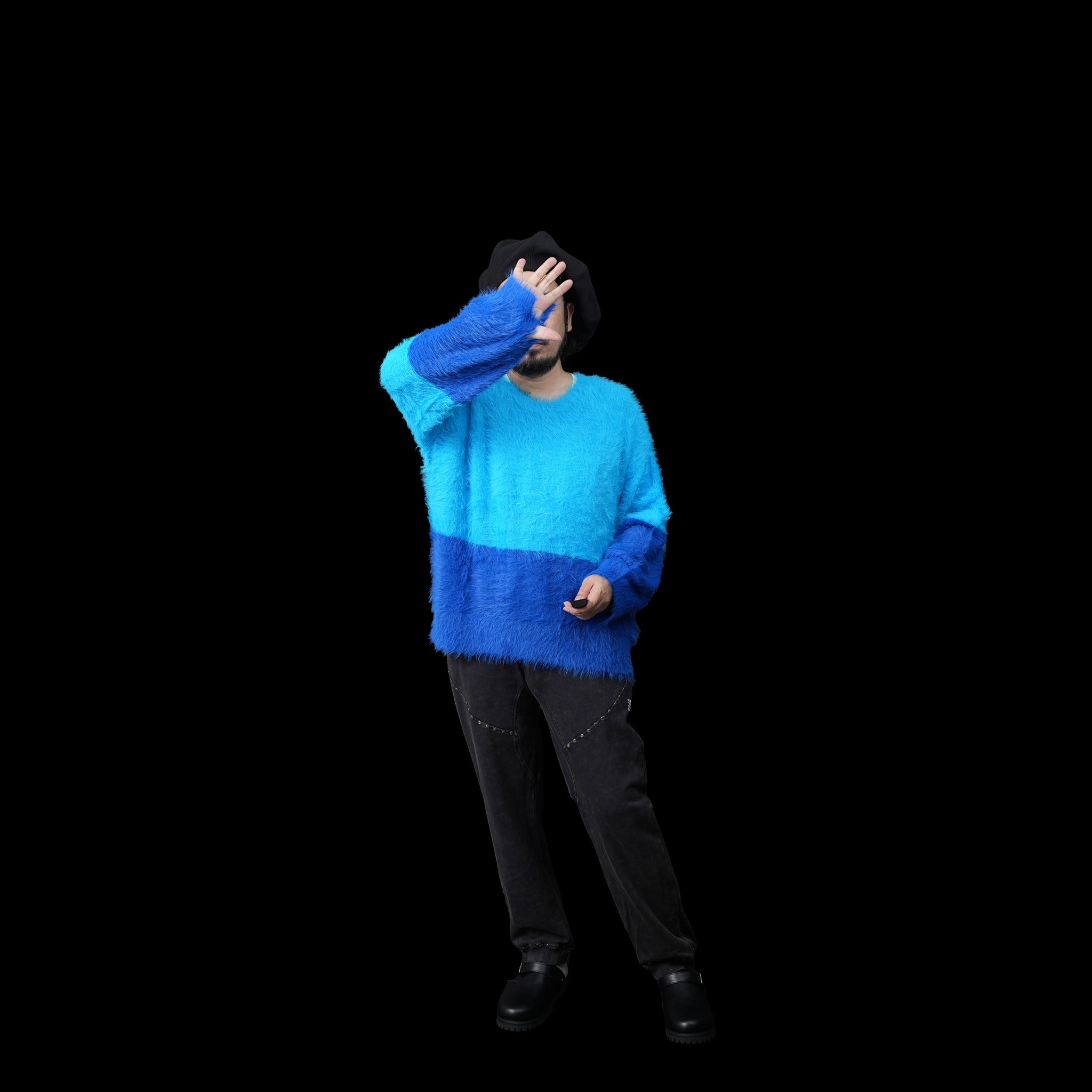 No:24925C | Name:FLUFFY COLOUR BLOCKED SWEATER | Color:Aqua【ONE TEASPOON_ワンティースプーン】
