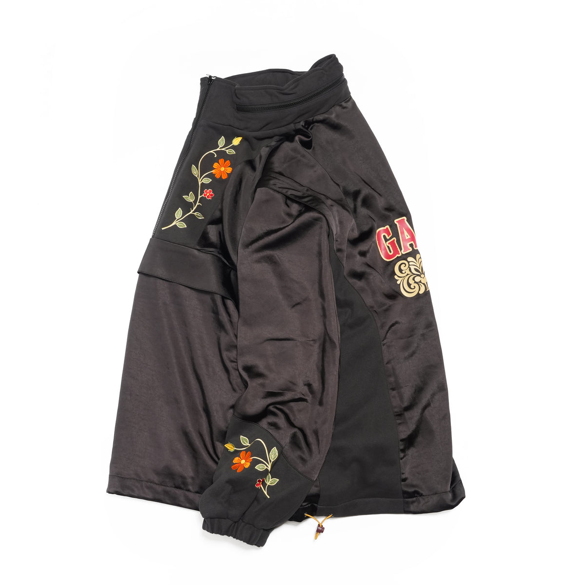 Satin Multi Half-Zip Jacket – Black | GAMELRA