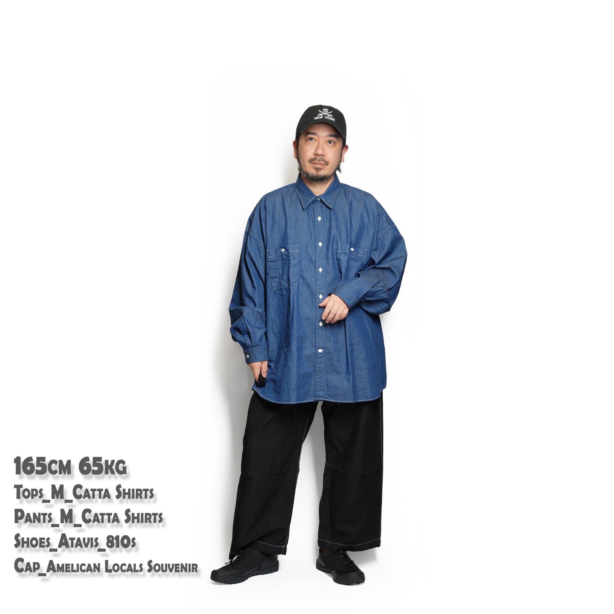 REGULAR WIDE W POCKET SHIRT-DENIM – Navy | CATTA SHIRTS