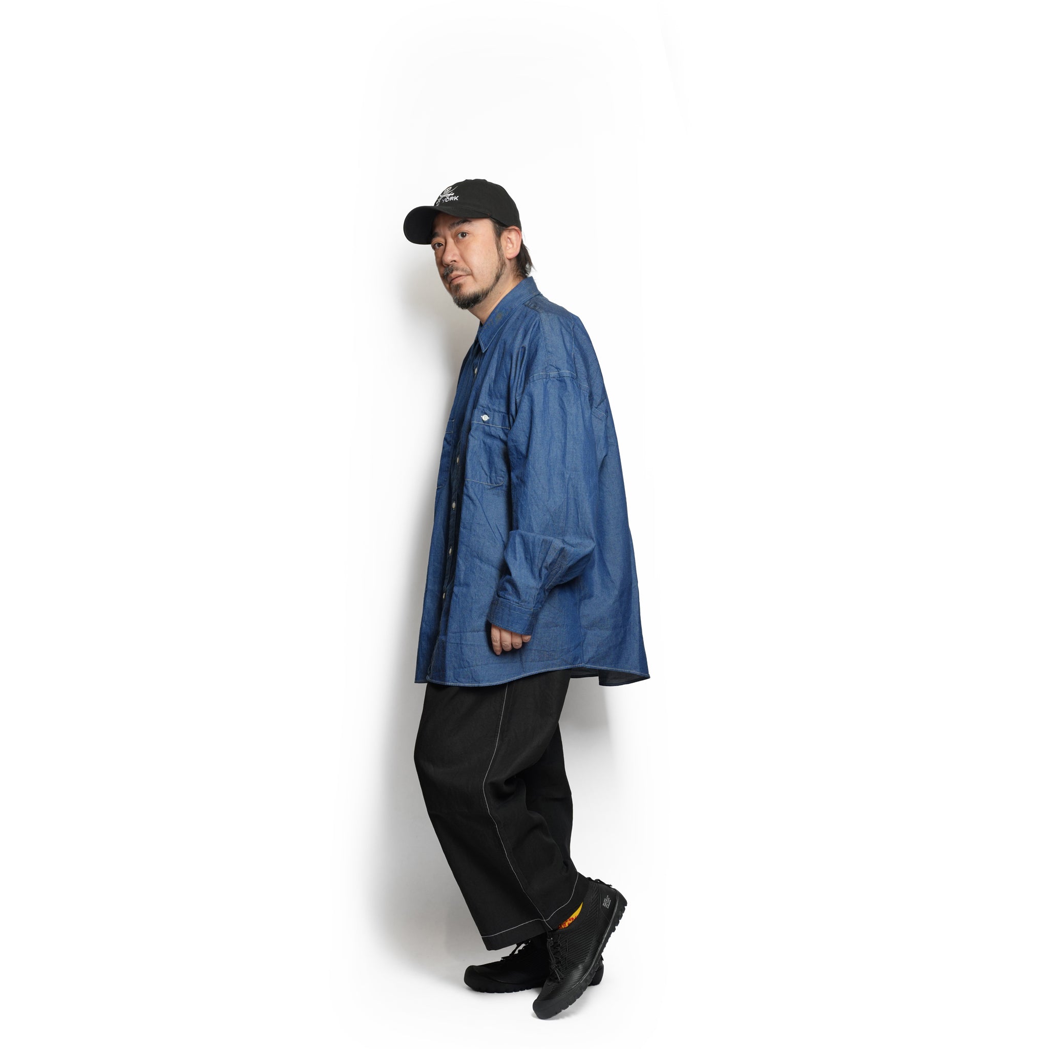 REGULAR WIDE W POCKET SHIRT-DENIM – Navy | CATTA SHIRTS