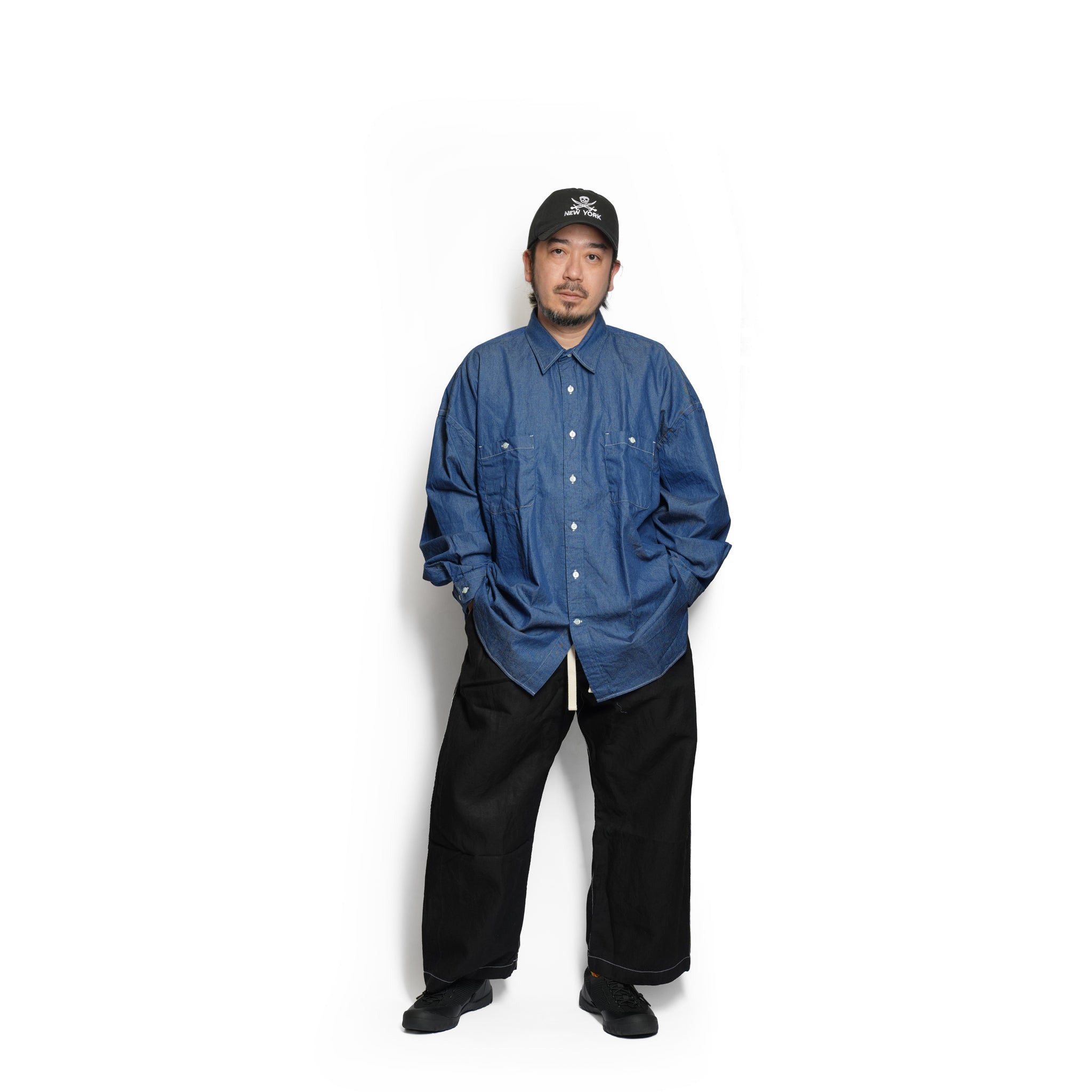 REGULAR WIDE W POCKET SHIRT-DENIM – Navy | CATTA SHIRTS