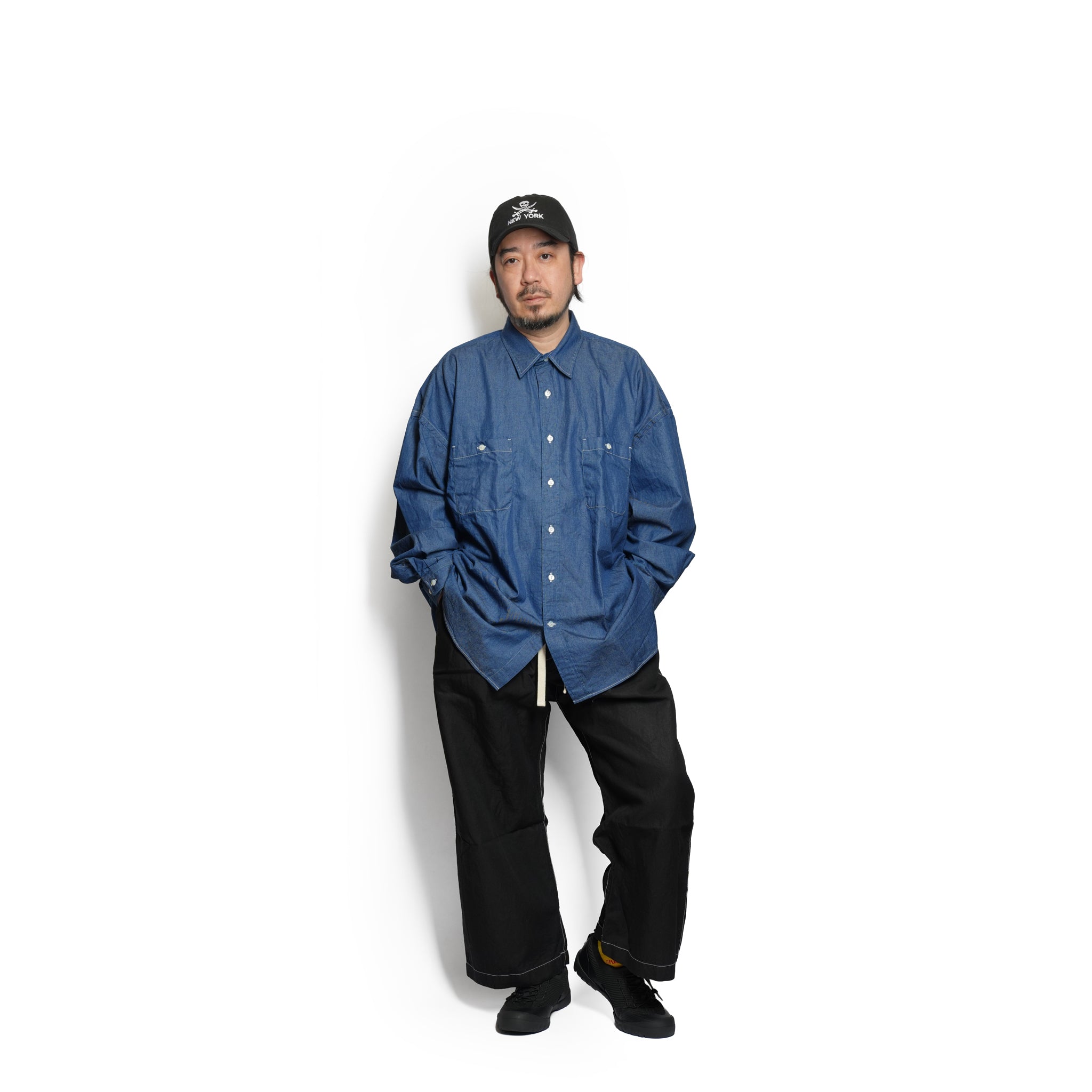 REGULAR WIDE W POCKET SHIRT-DENIM – Navy | CATTA SHIRTS