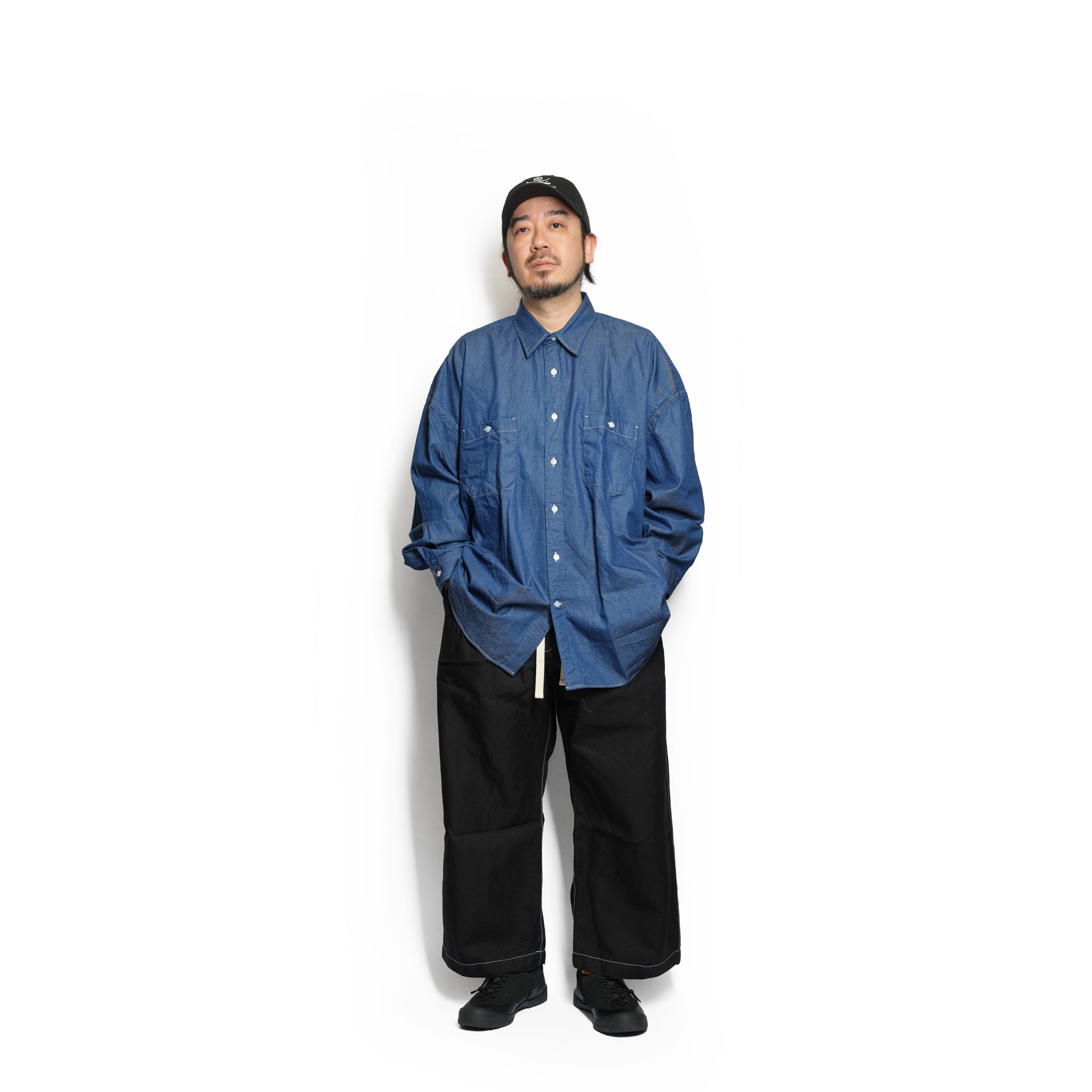 REGULAR WIDE W POCKET SHIRT-DENIM – Navy | CATTA SHIRTS